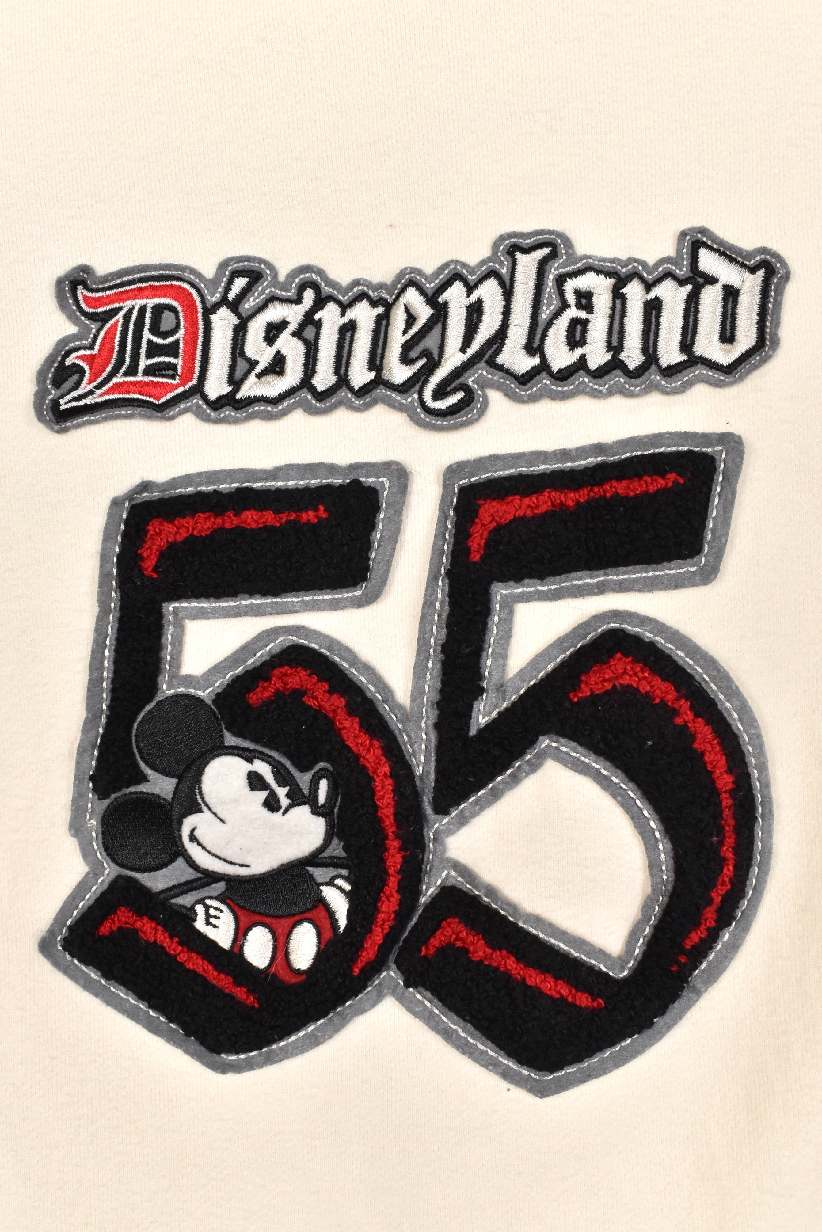 Women's vintage Disney hoodie, cream embroidered sweatshirt - AU XS DISNEY / CARTOON