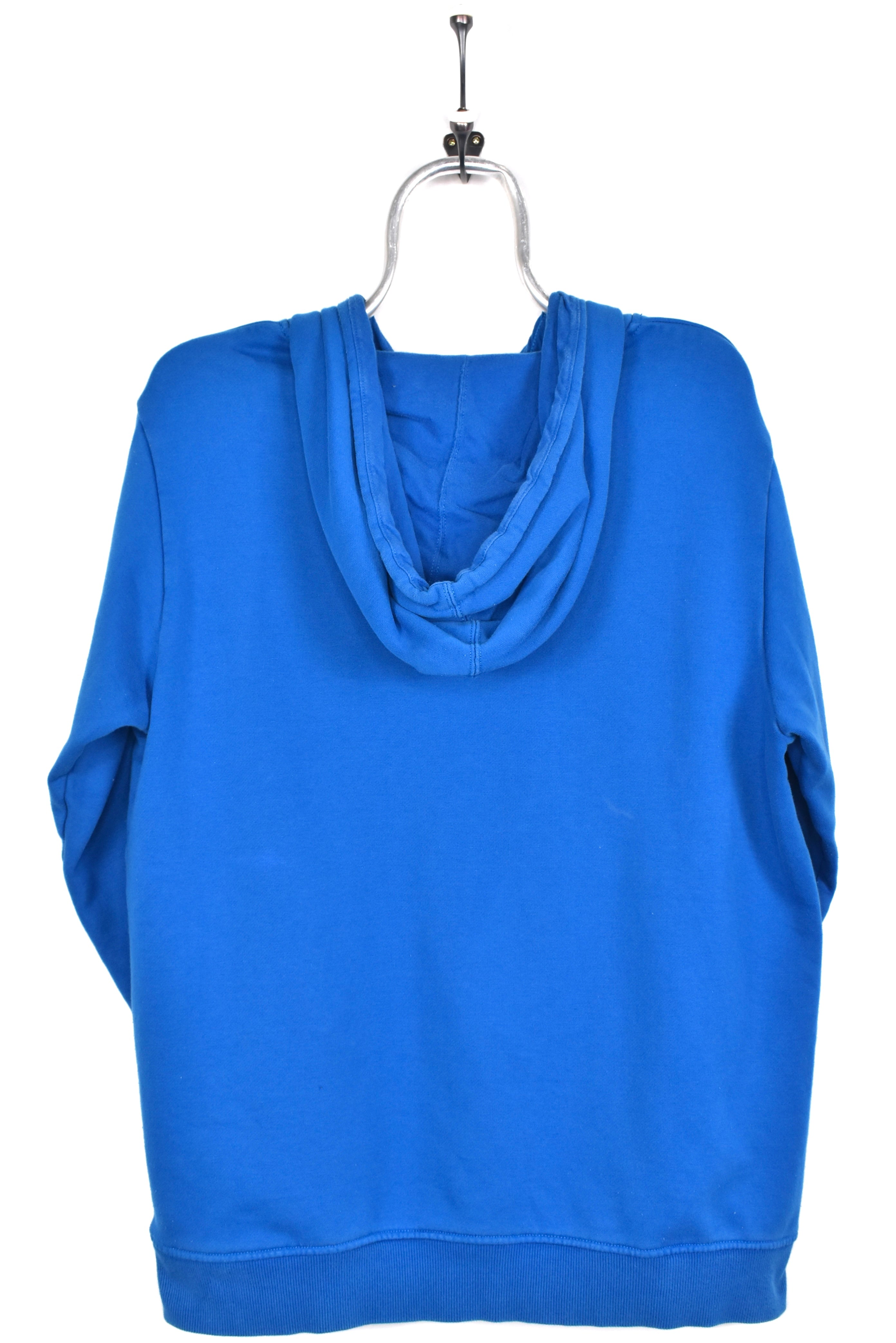 Modern Adidas hoodie, blue graphic sweatshirt - AU Large ADIDAS