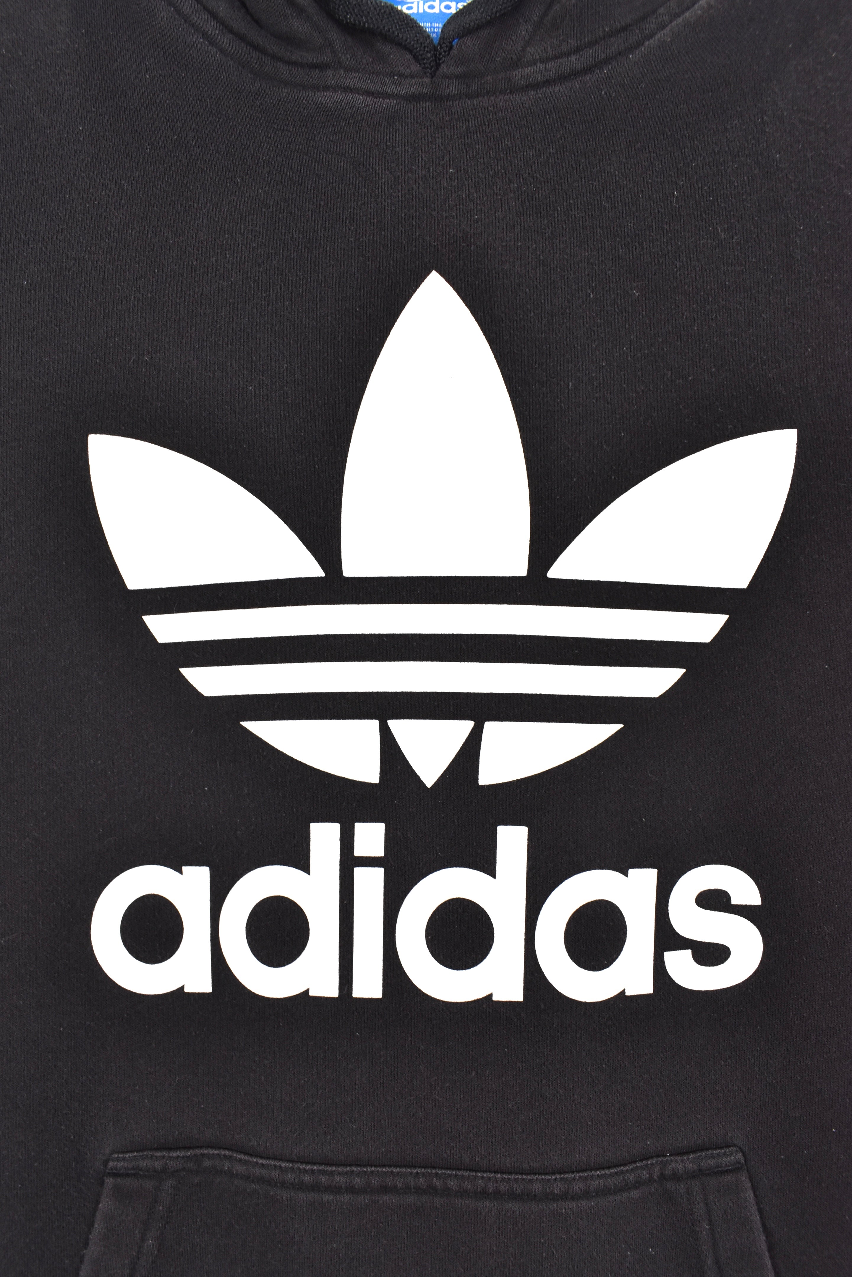 Modern Adidas hoodie, black graphic sweatshirt - AU Medium ADIDAS