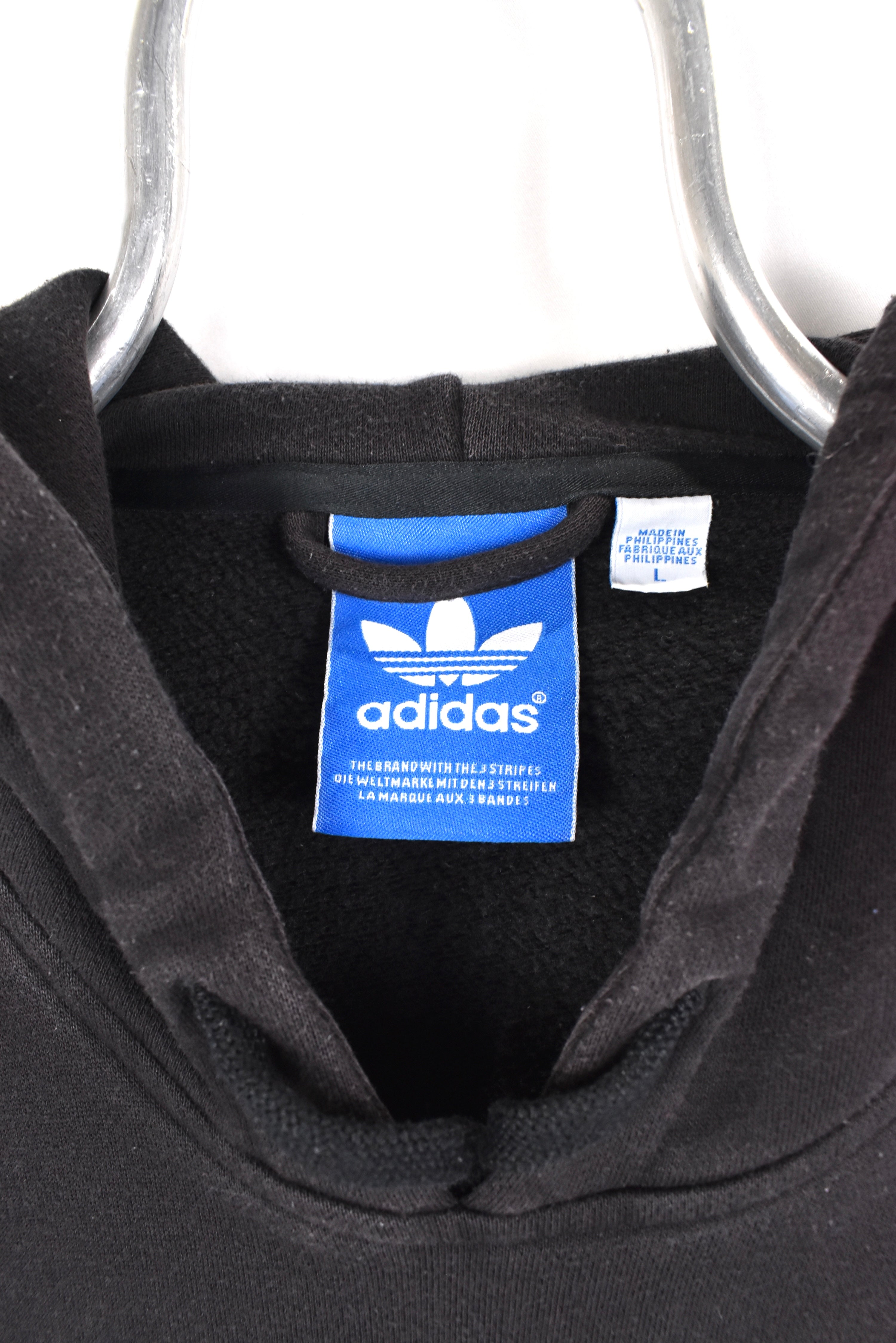 Modern Adidas hoodie, black graphic sweatshirt - AU Medium ADIDAS