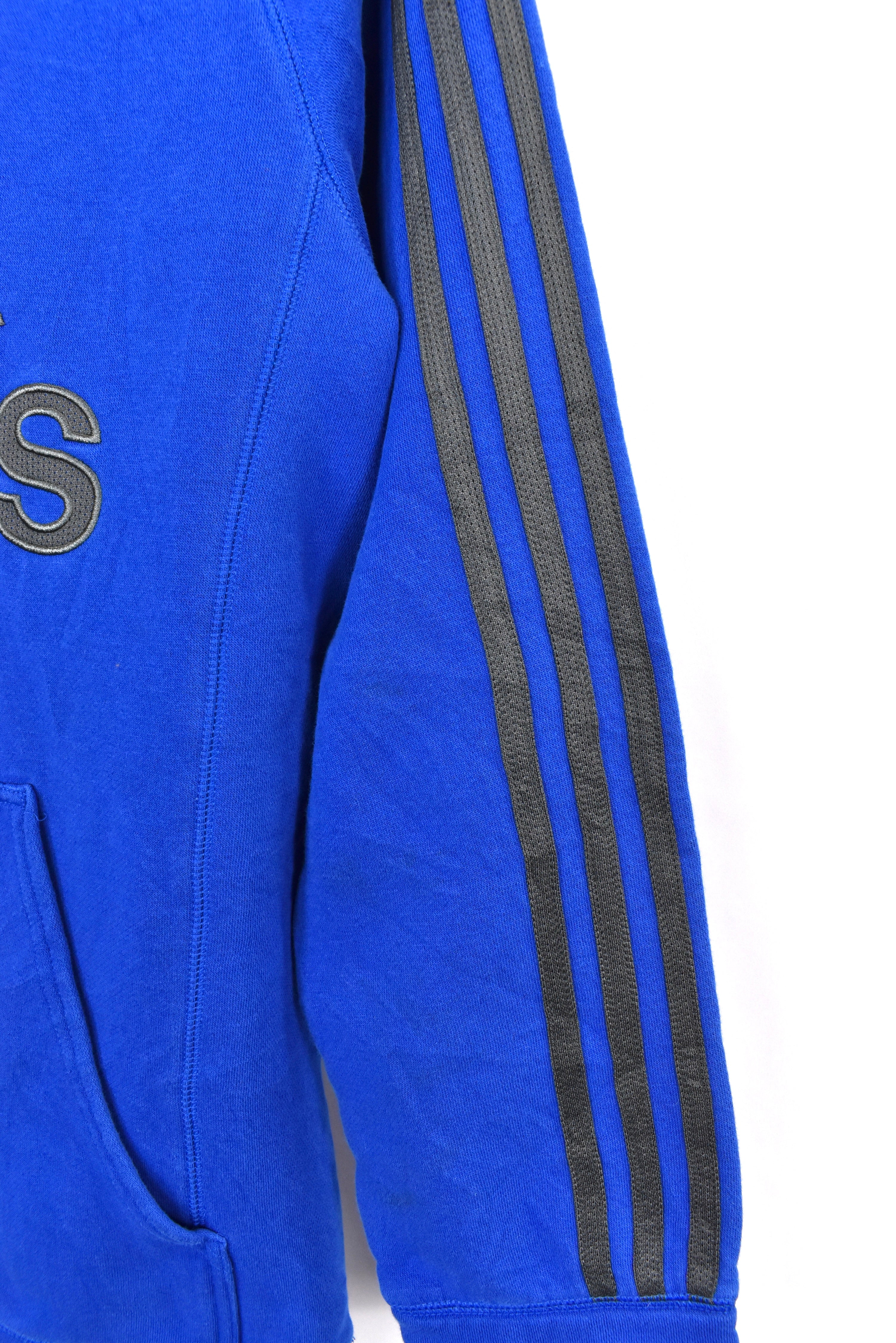 Vintage Adidas hoodie, blue embroidered sweatshirt - AU Large ADIDAS
