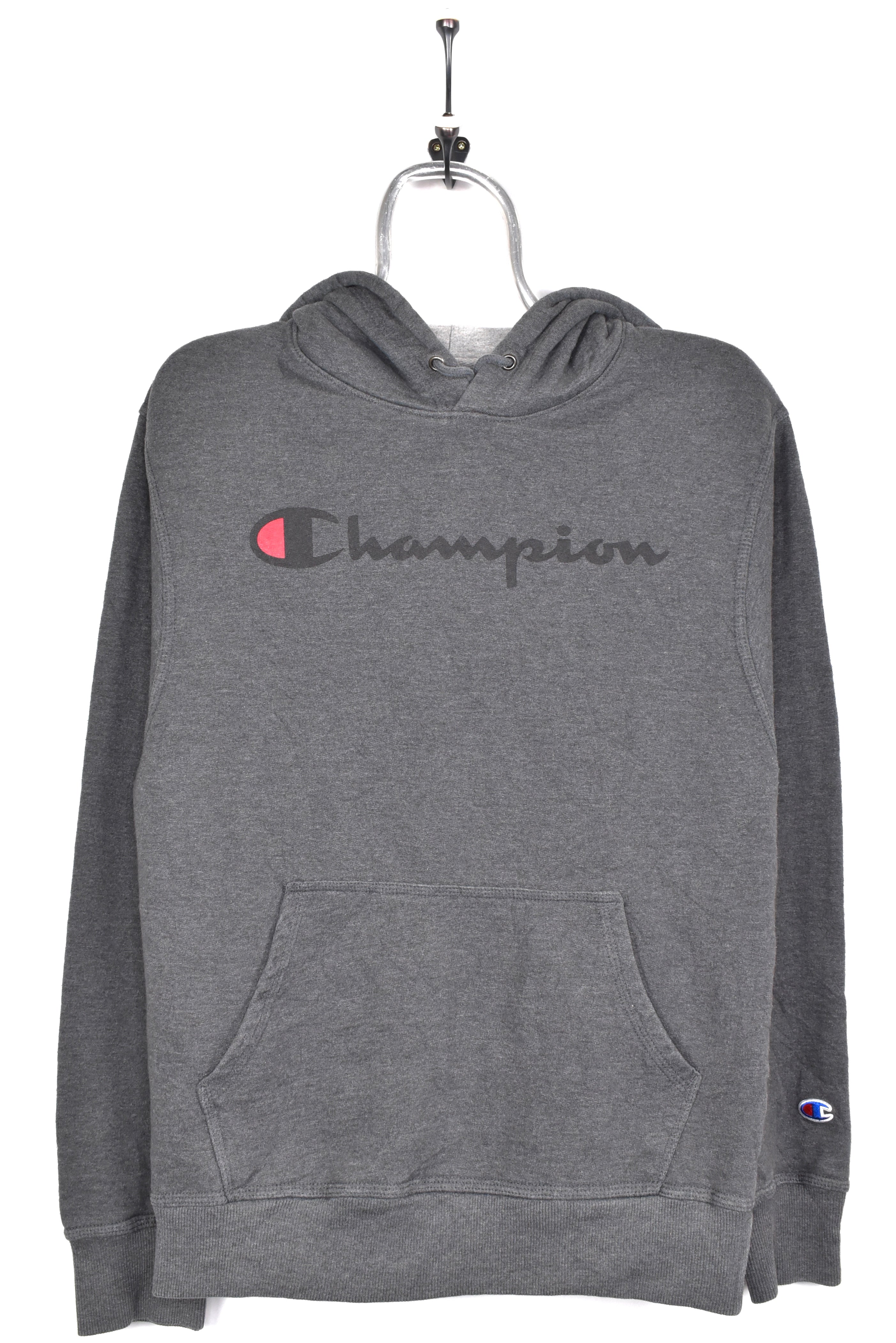 Modern Champion hoodie, grey graphic sweatshirt - AU Small CHAMPION
