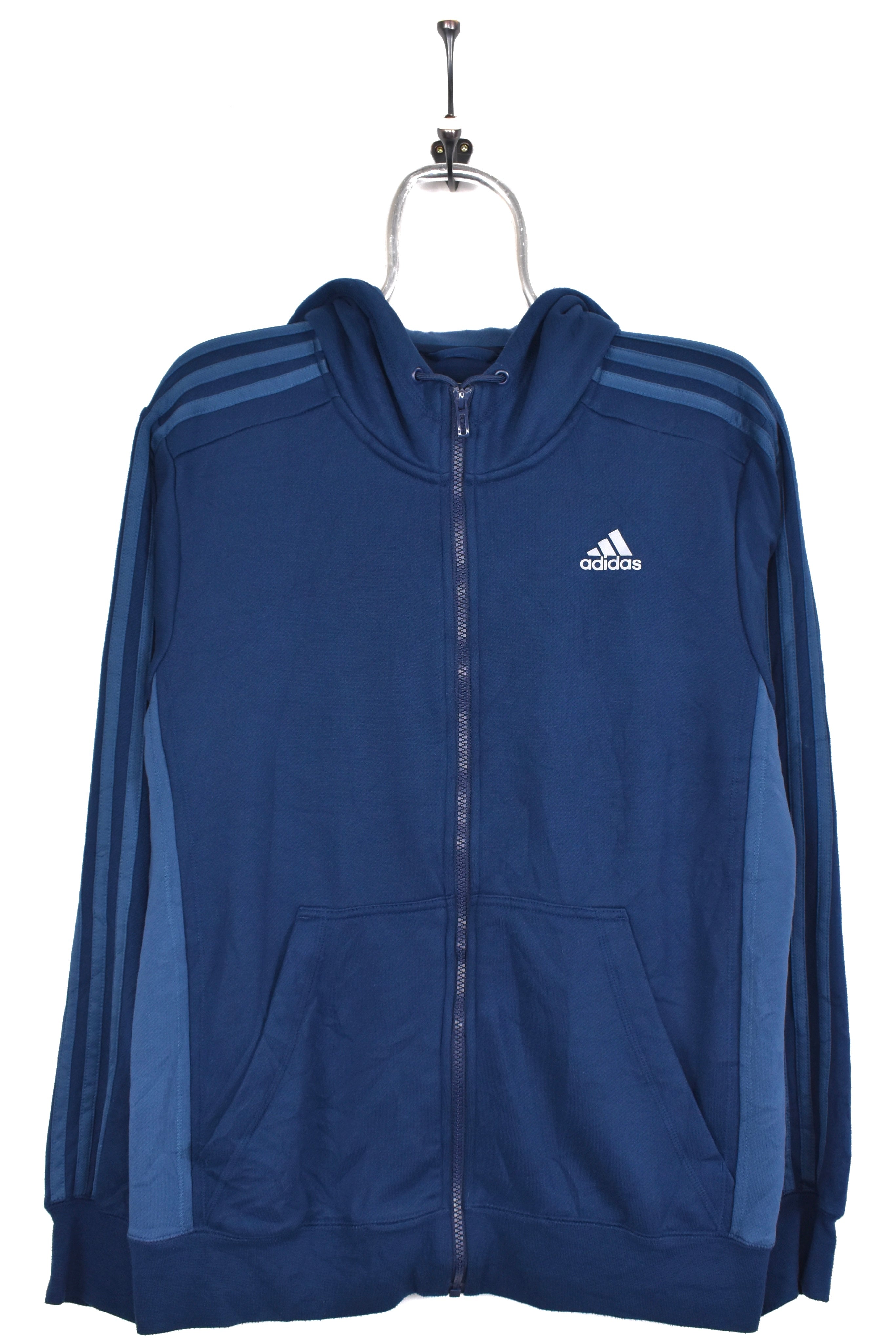 Modern Adidas hoodie, navy blue graphic sweatshirt - AU Medium ADIDAS