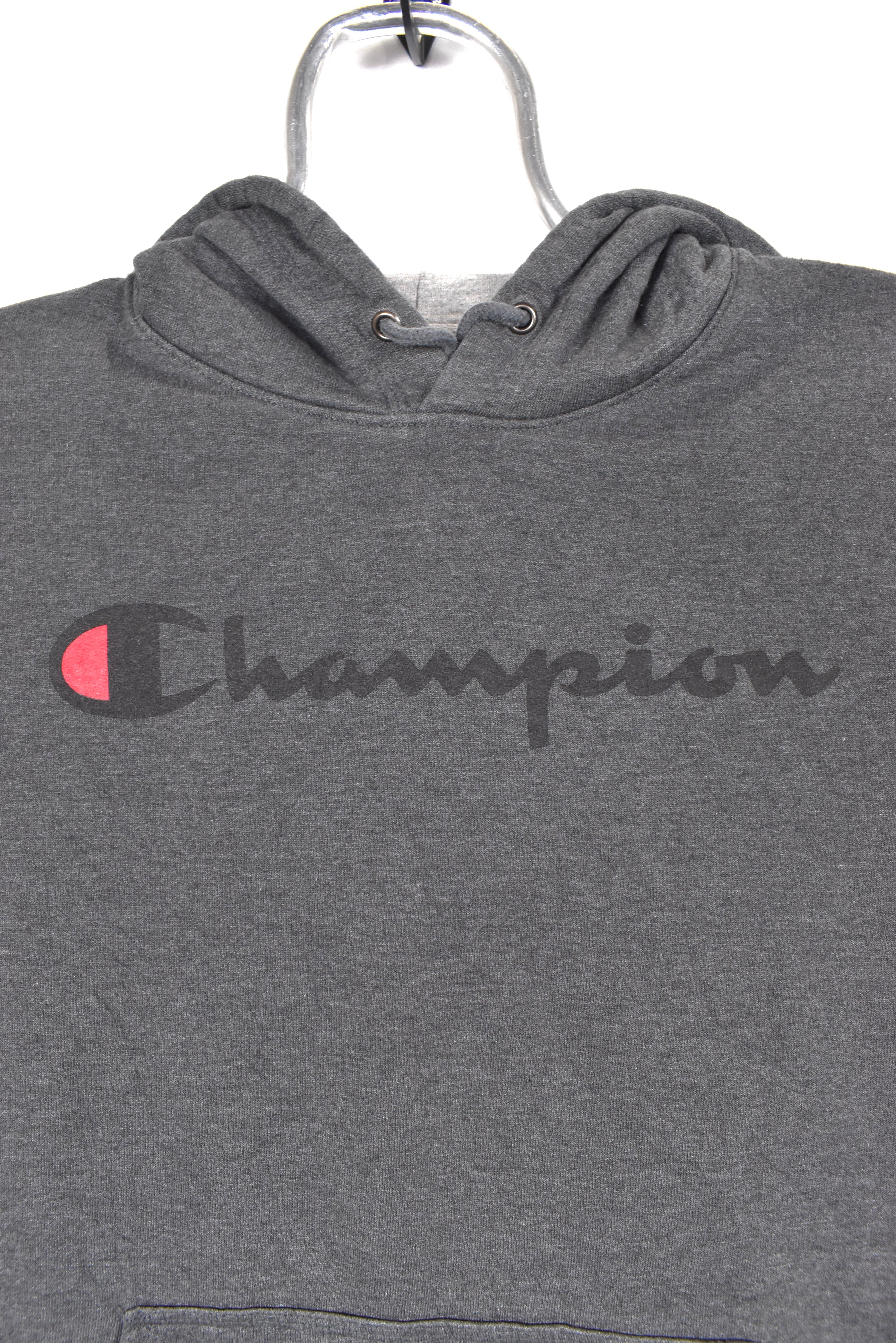 Modern Champion hoodie, grey graphic sweatshirt - AU Small CHAMPION
