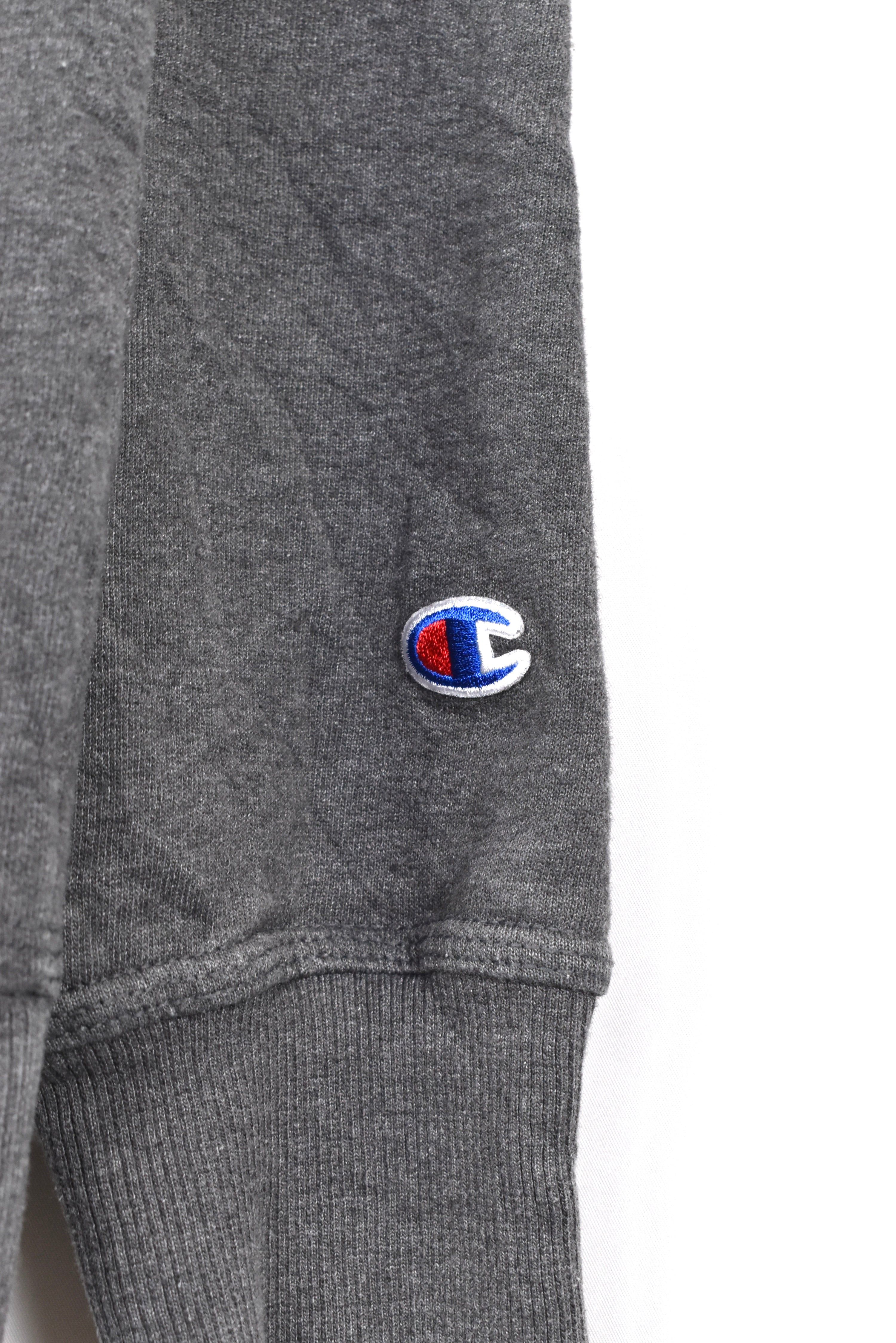 Modern Champion hoodie, grey graphic sweatshirt - AU Small CHAMPION