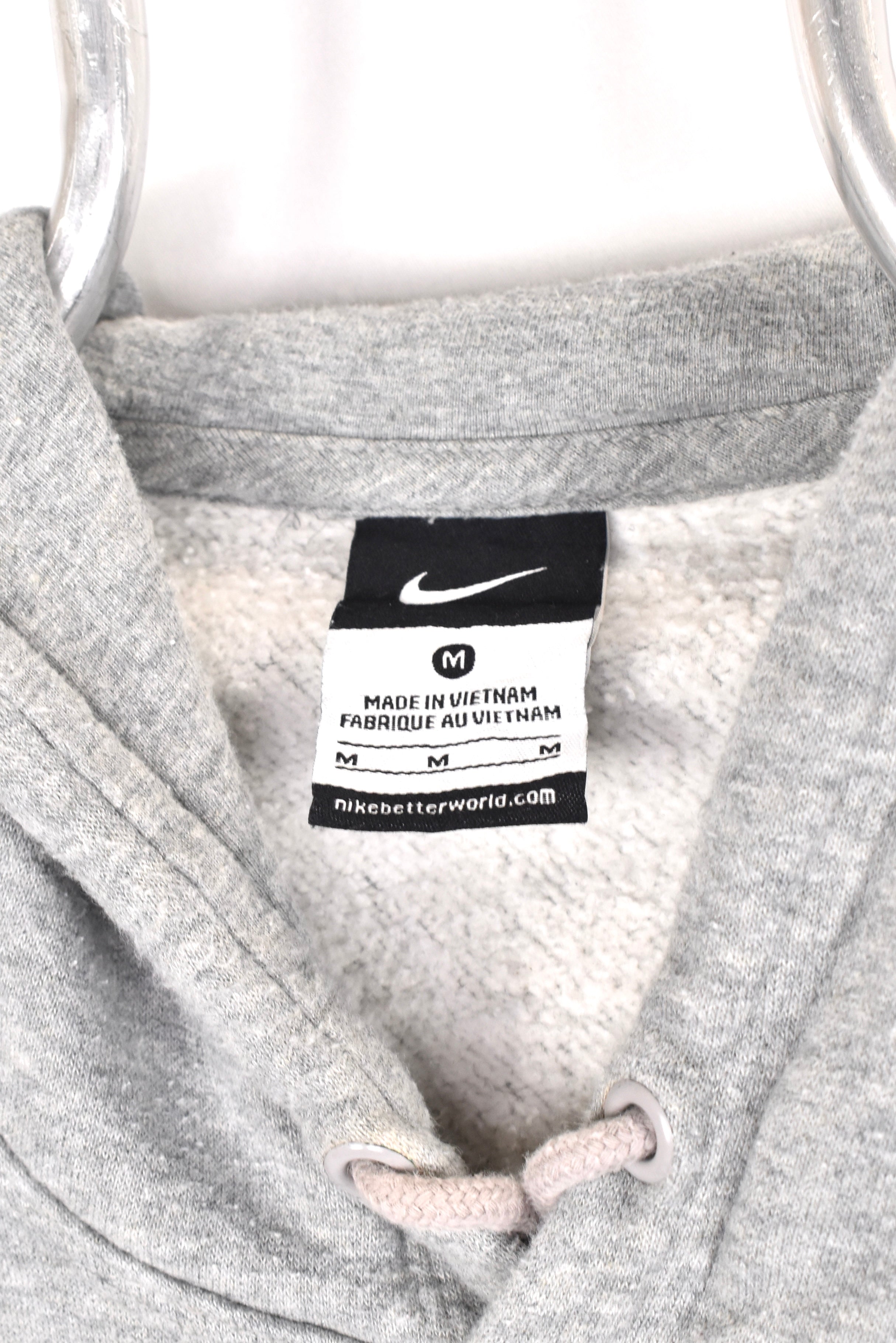 Vintage Nike hoodie, grey embroidered sweatshirt - AU Large NIKE