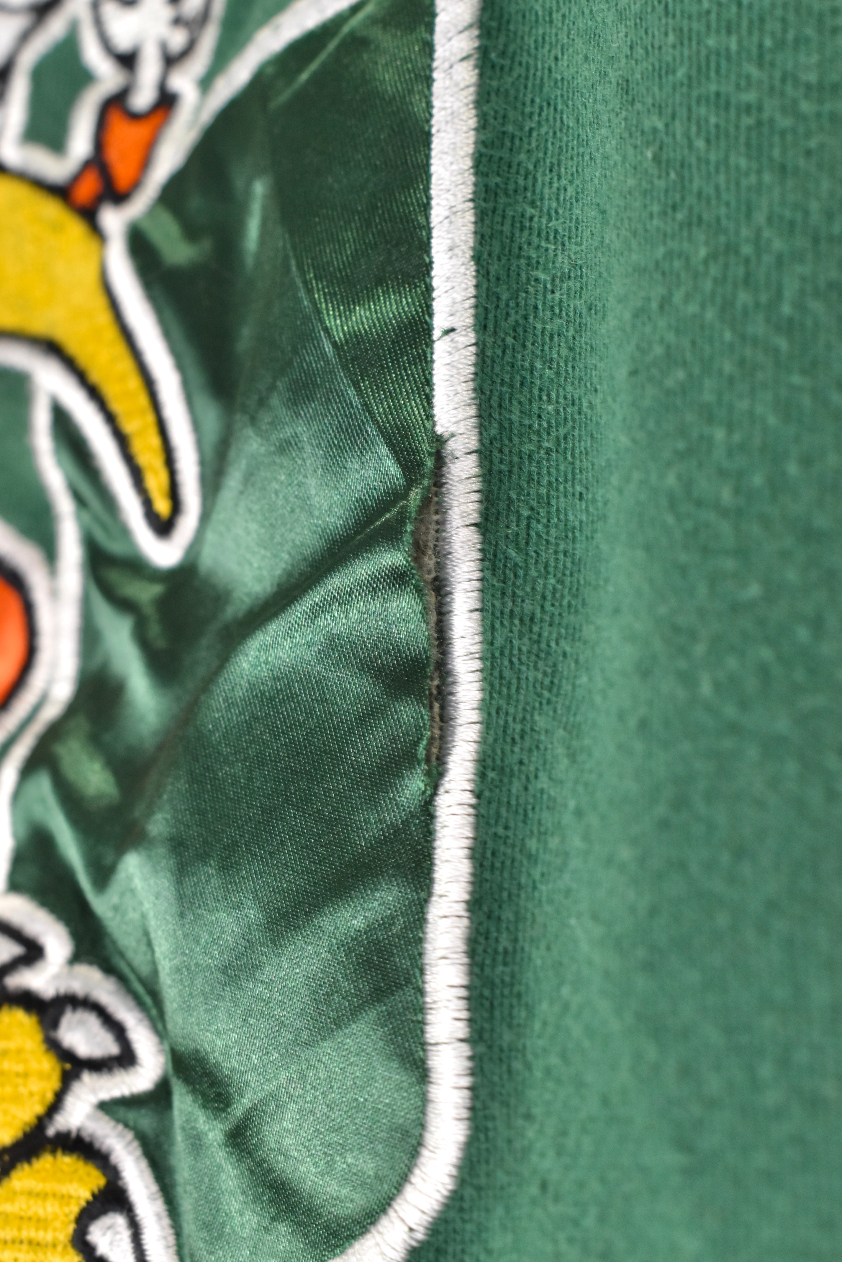 Vintage University of Miami hoodie, green Hurricanes embroidered sweatshirt - AU XL COLLEGE