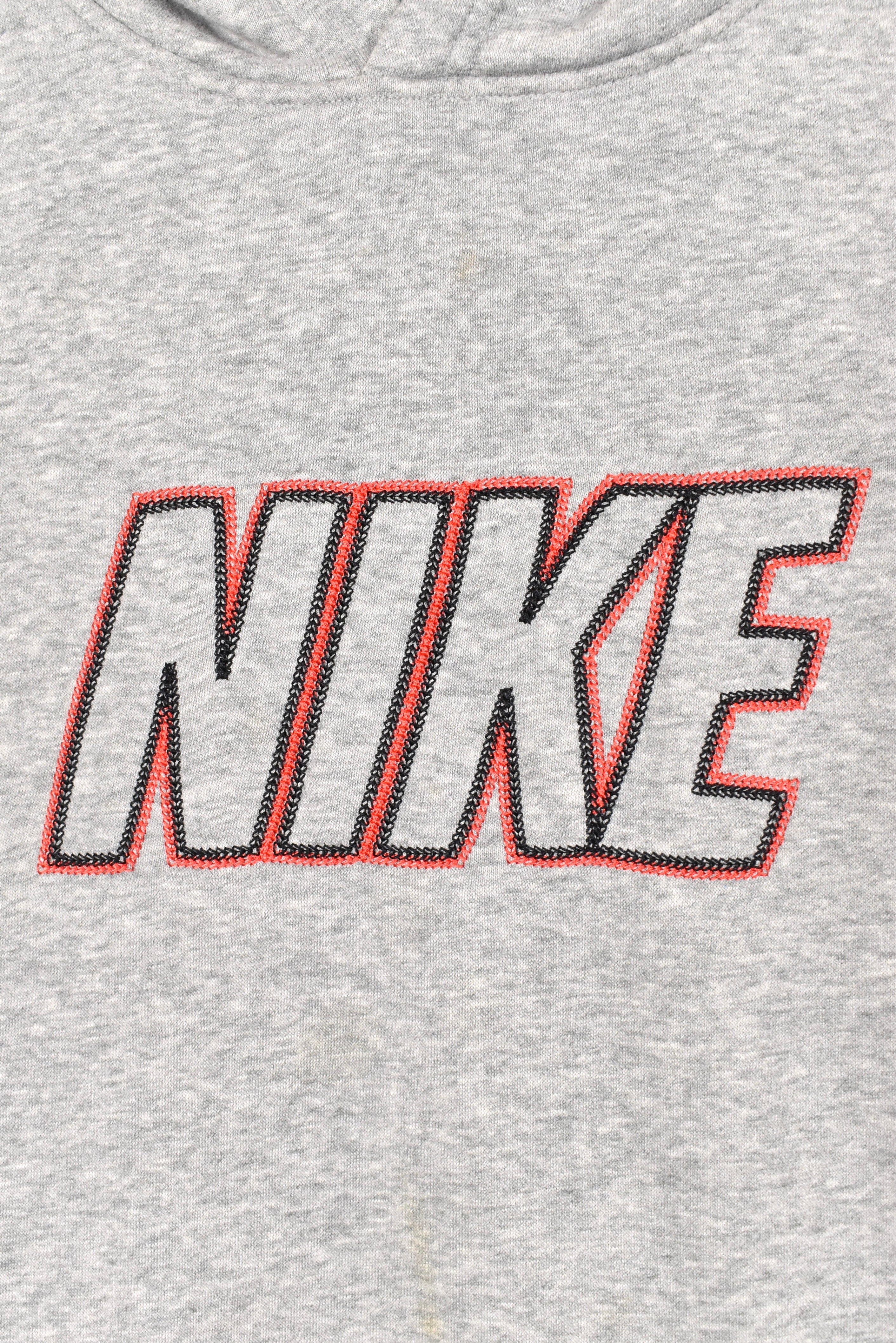 Vintage Nike hoodie, grey embroidered sweatshirt - AU Small NIKE