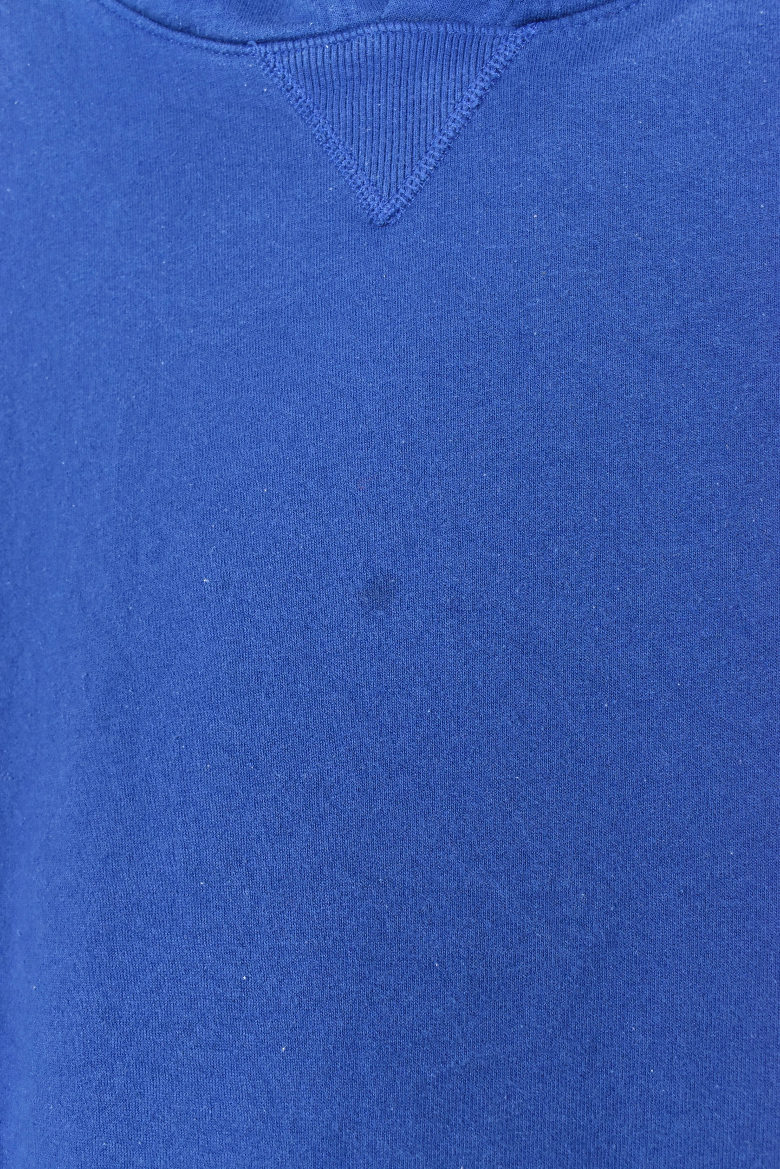 Vintage Champion hoodie, navy blue embroidered sweatshirt - AU Large CHAMPION