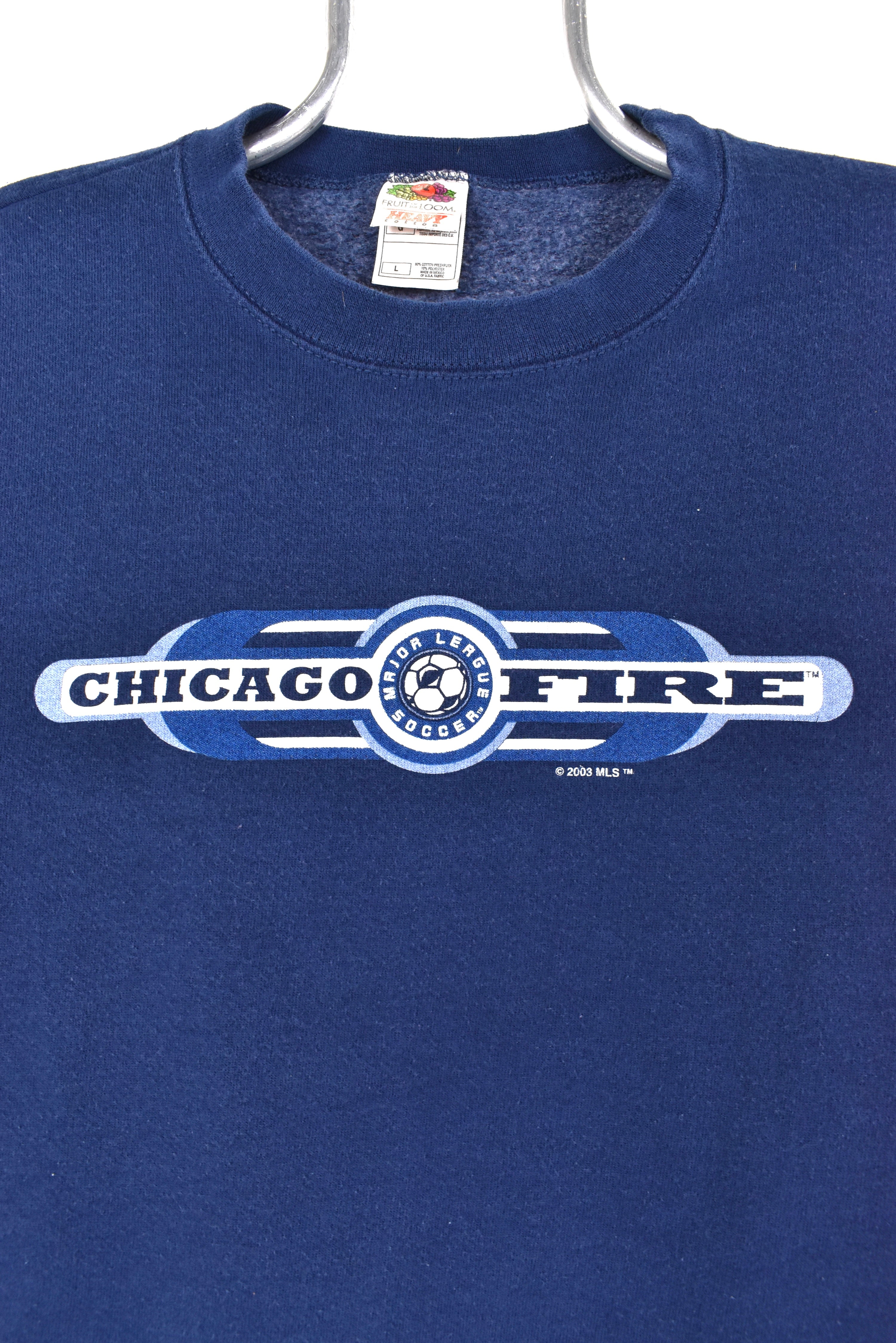 Vintage Chicago Fire sweatshirt, blue soccer graphic crewneck - AU Medium PRO SPORT