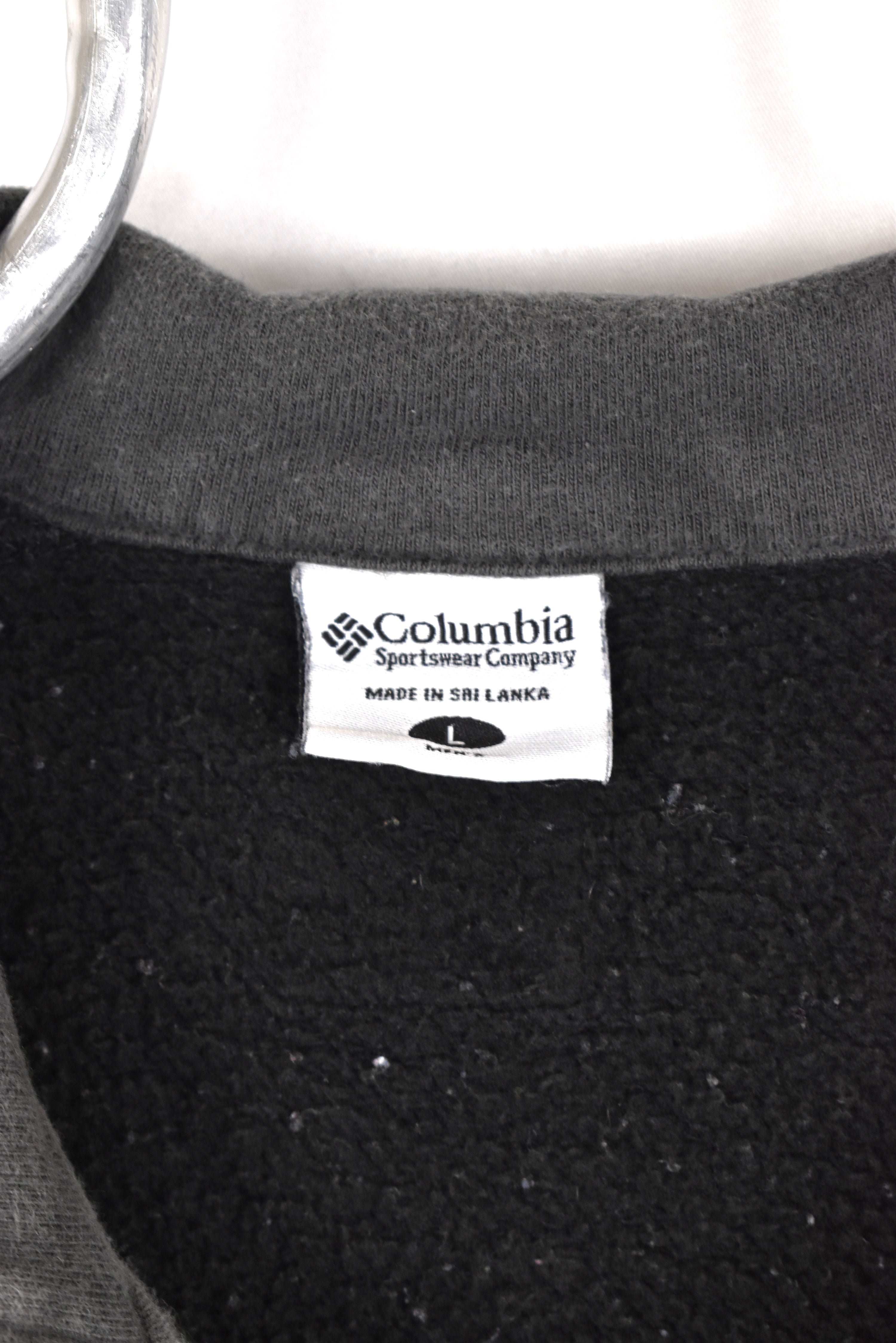 Vintage Columbia sweatshirt, black embroidered 1/4 zip jumper - AU Large COLUMBIA