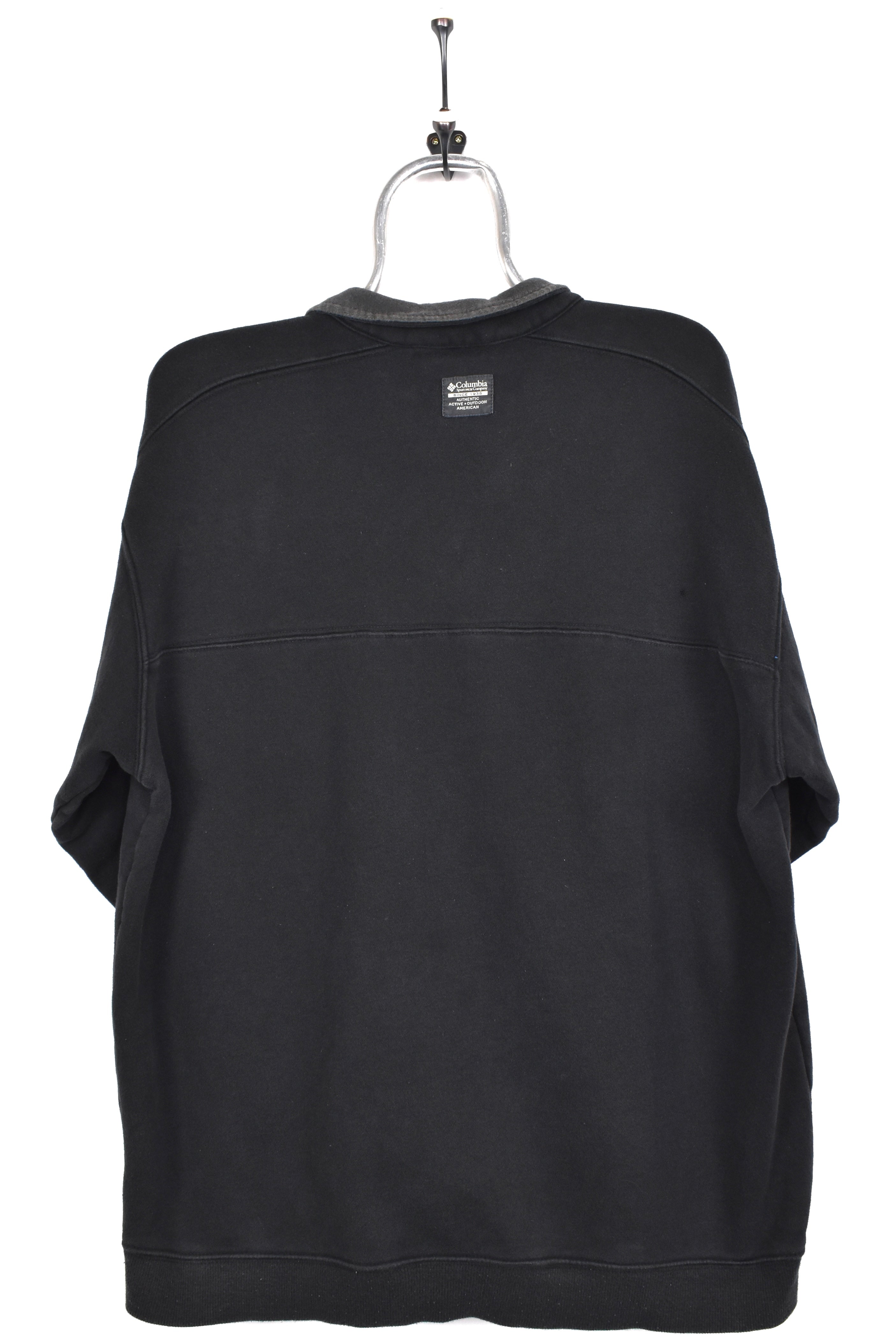 Vintage Columbia sweatshirt, black embroidered 1/4 zip jumper - AU Large COLUMBIA