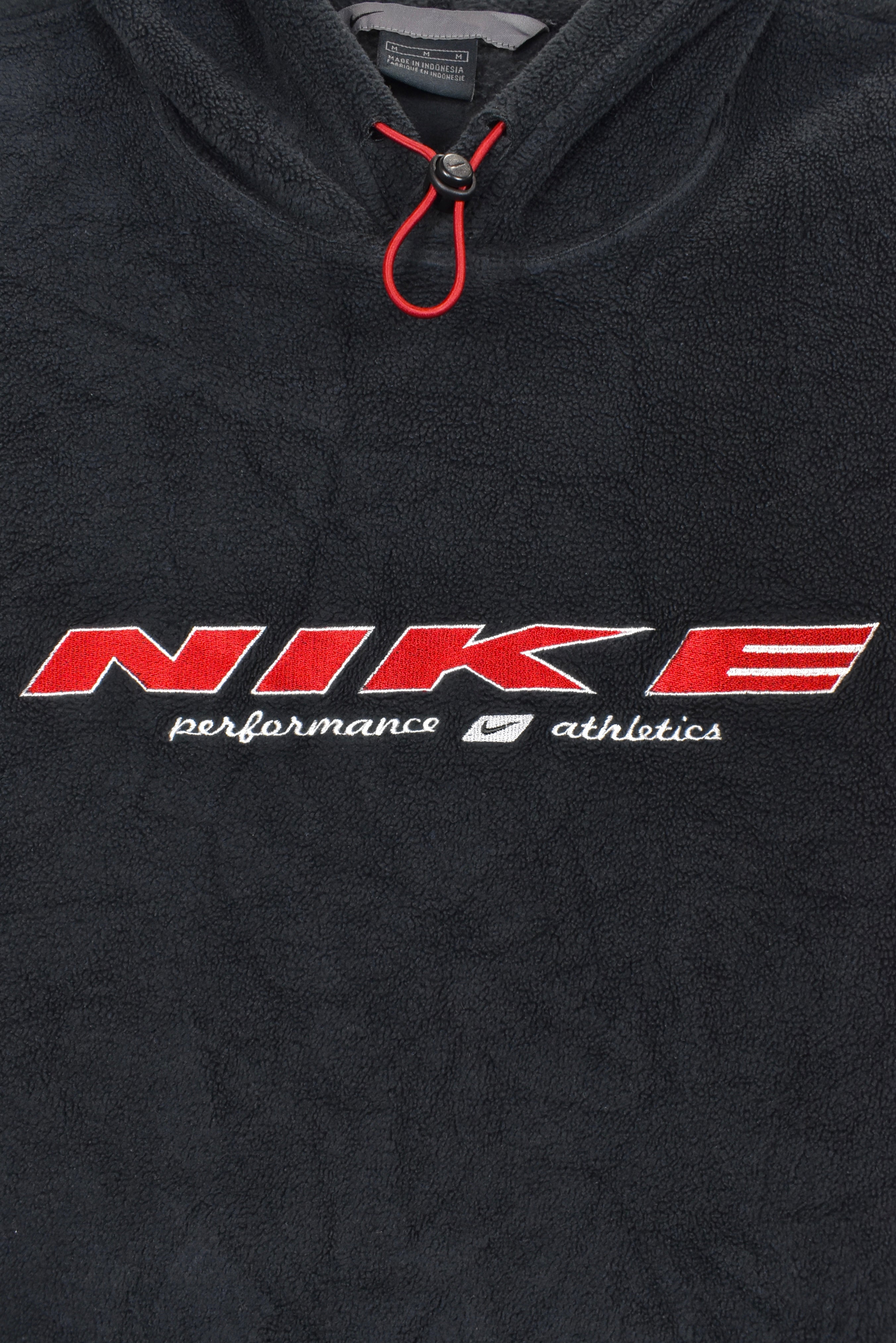 Vintage Nike hoodie, black embroidered fleece sweatshirt - AU Large NIKE