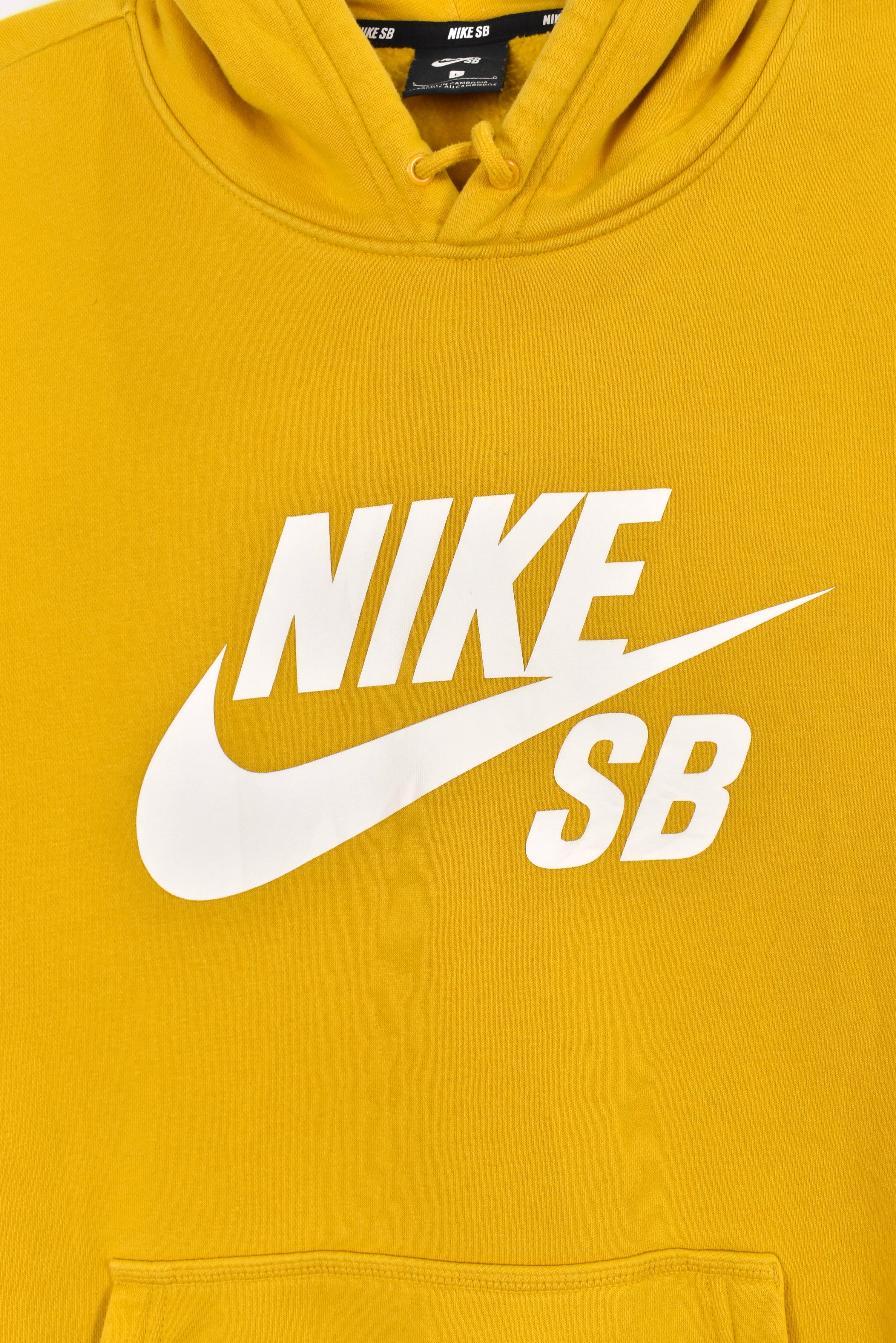 Vintage Nike hoodie, yellow graphic sweatshirt - AU Large NIKE