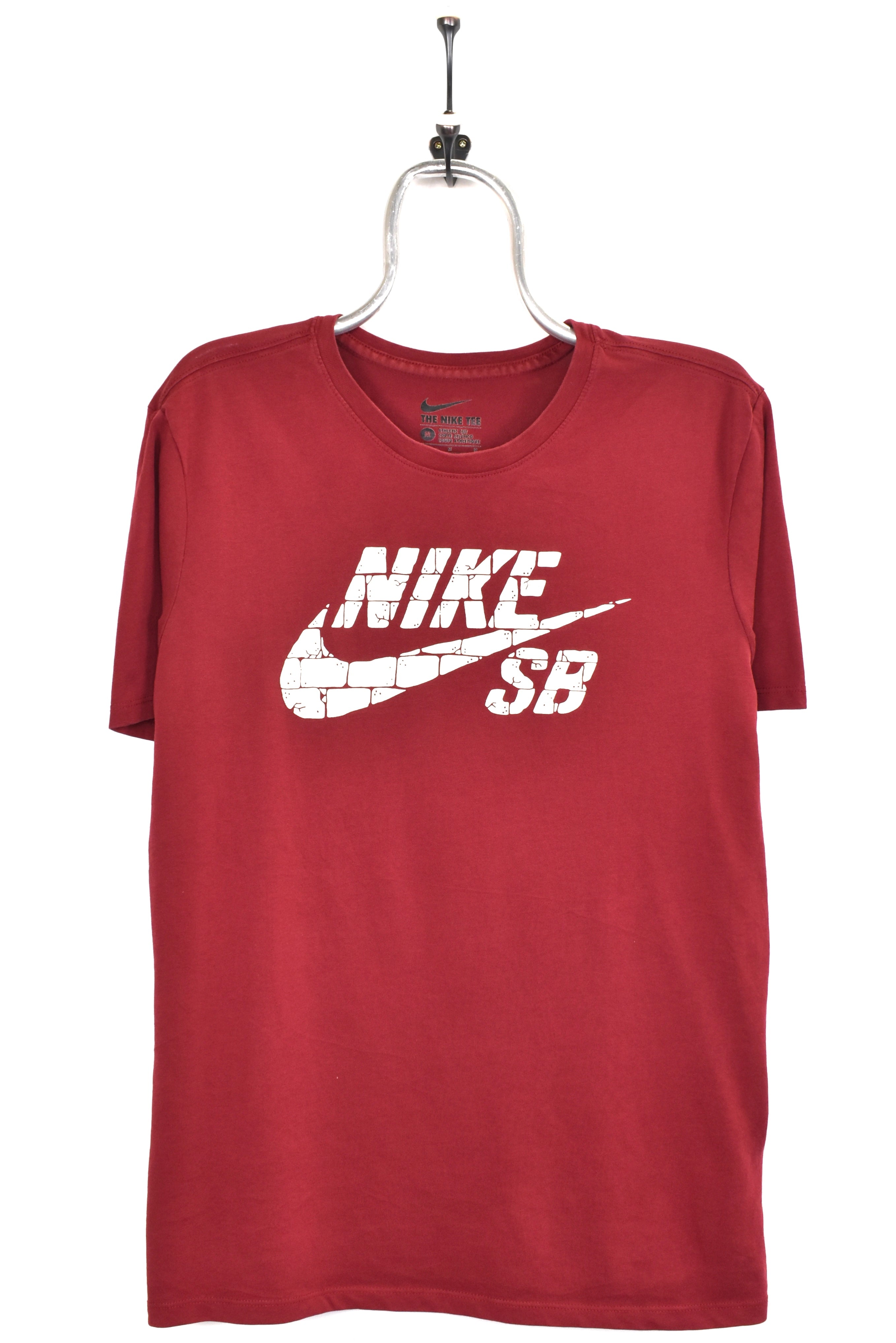 Modern Nike Dri-Fit shirt, burgundy graphic tee - AU Medium NIKE