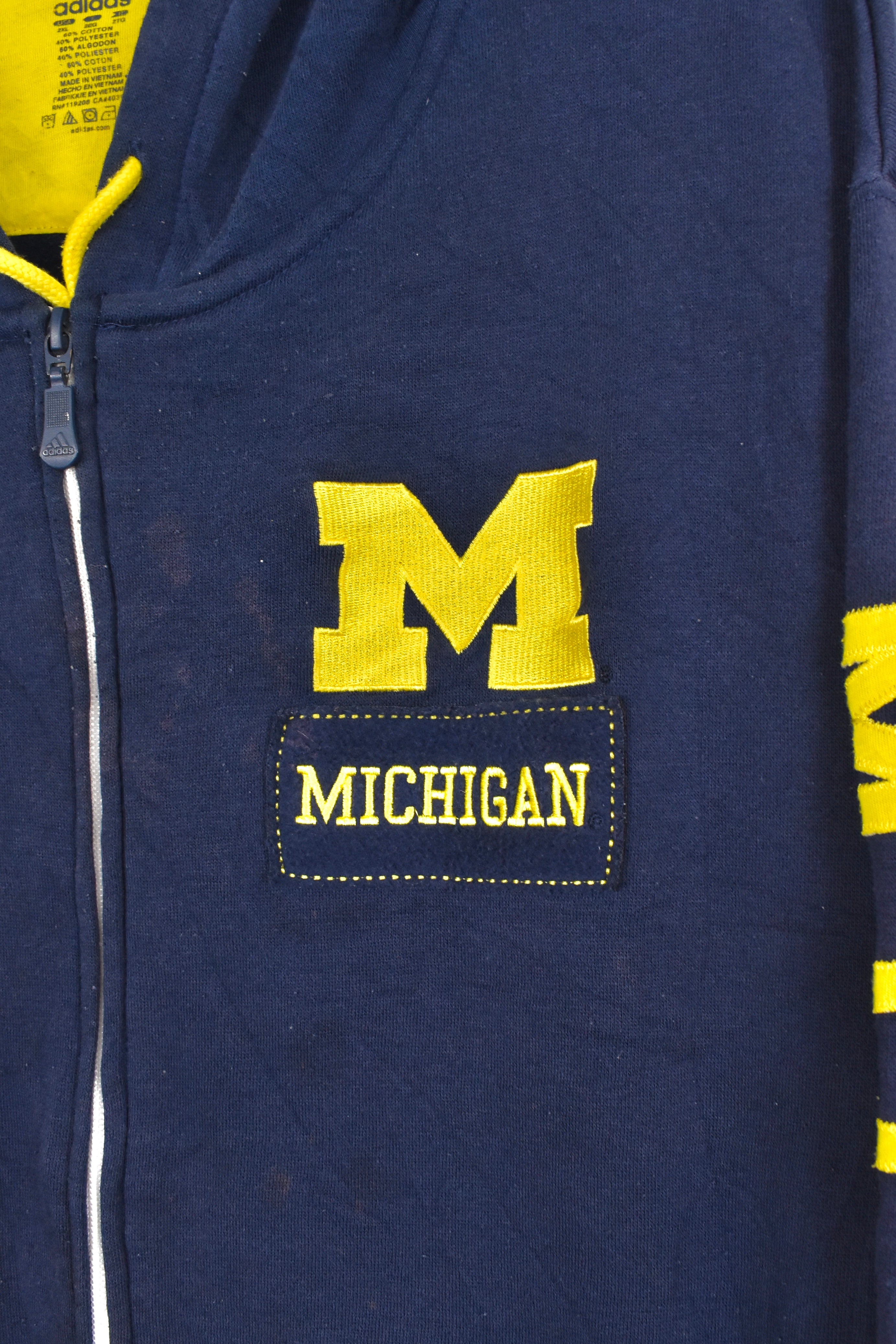 Vintage University of Michigan hoodie, blue embroidered sweatshirt - AU XL COLLEGE
