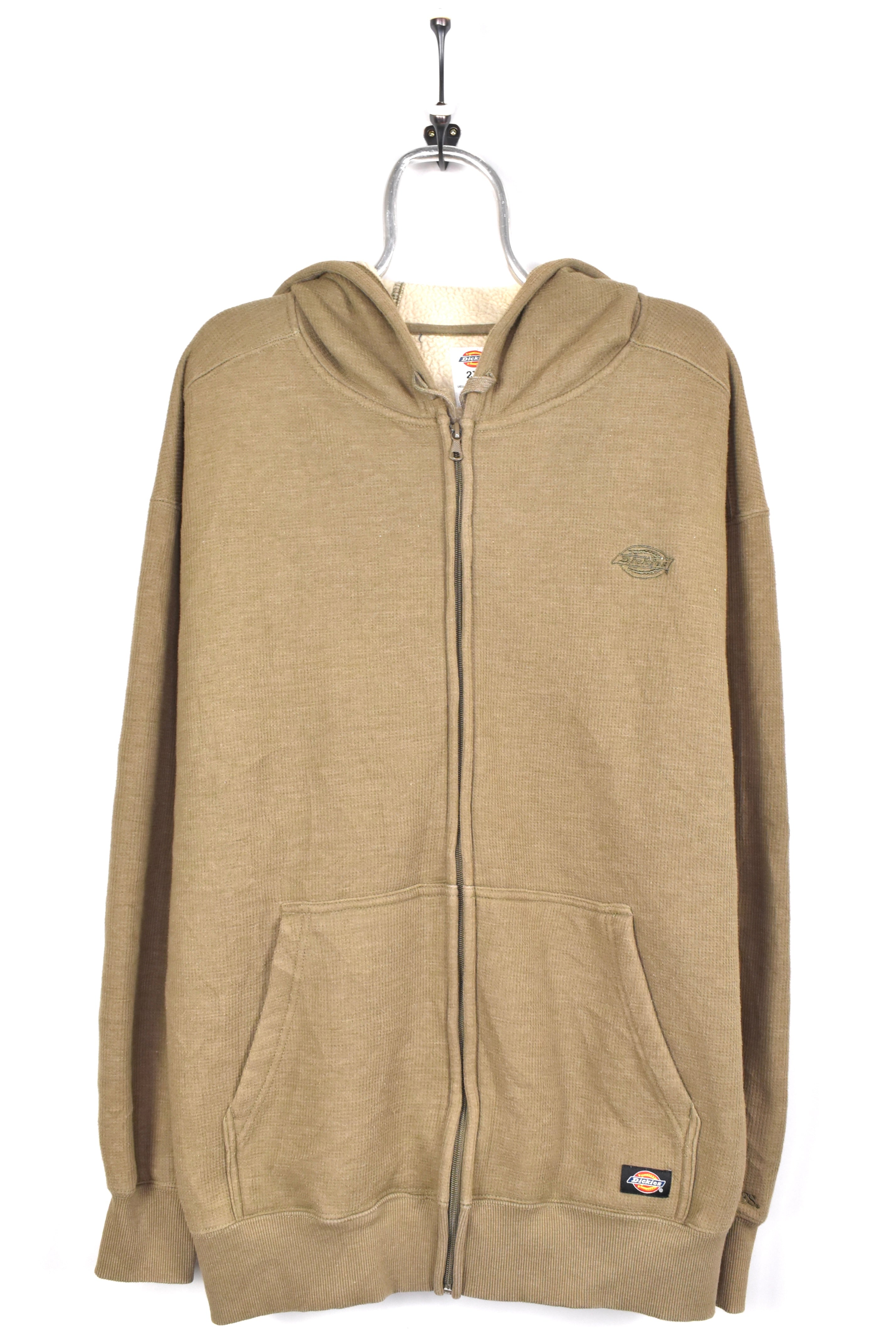 Vintage Dickies hoodie, tan brown embroidered sweatshirt - AU XXL DICKIES