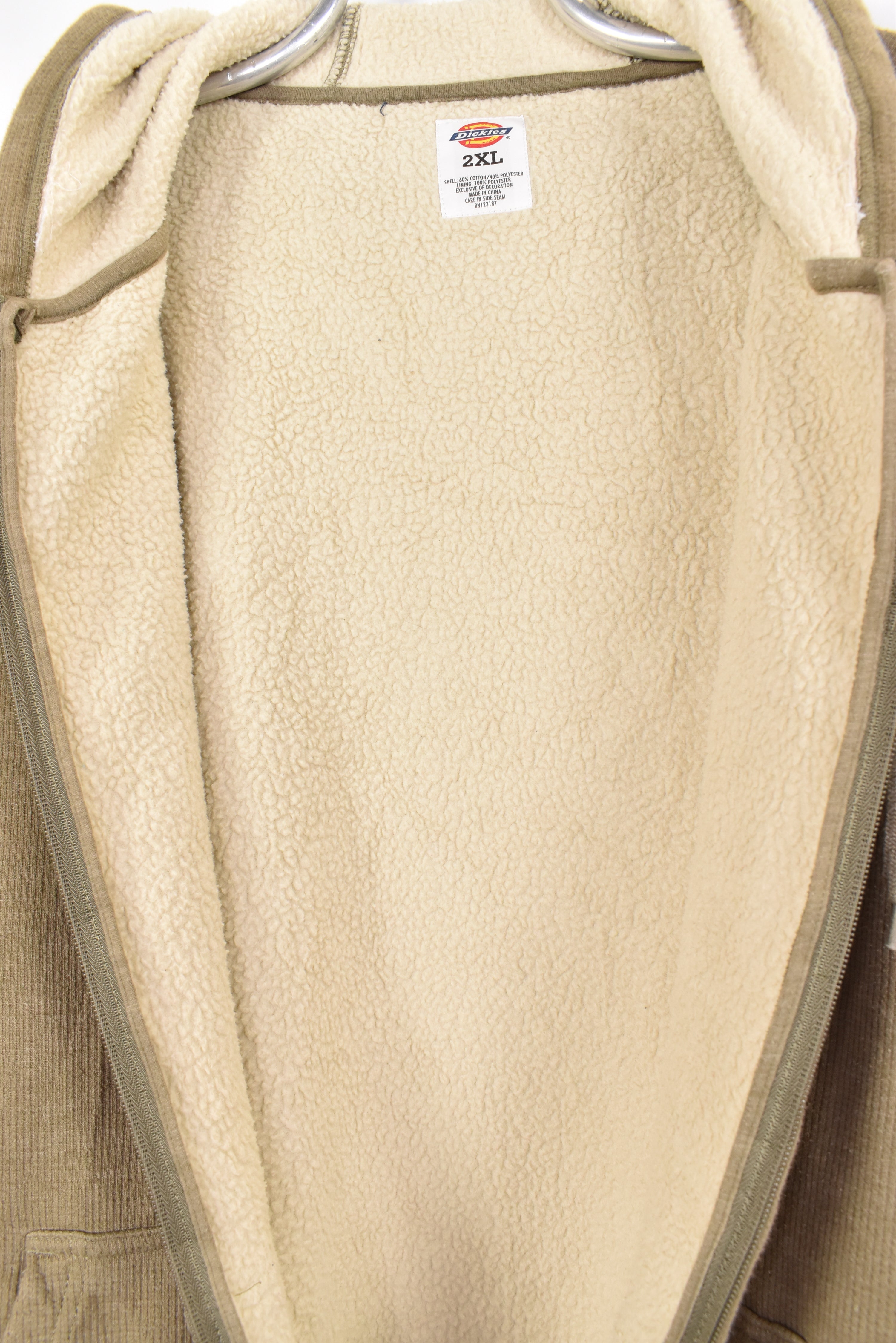 Vintage Dickies hoodie, tan brown embroidered sweatshirt - AU XXL DICKIES