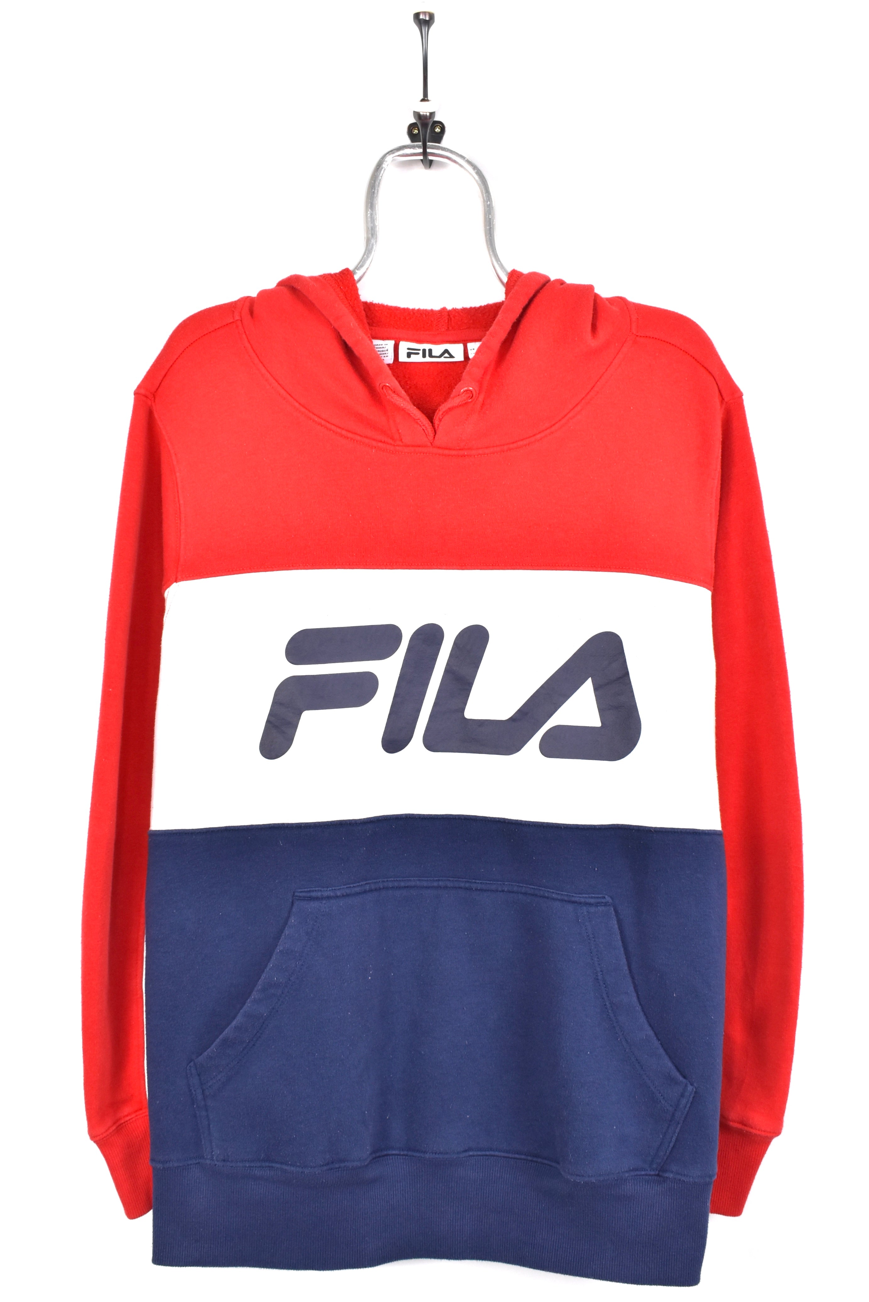Vintage Fila hoodie, red graphic sweatshirt - AU Large FILA