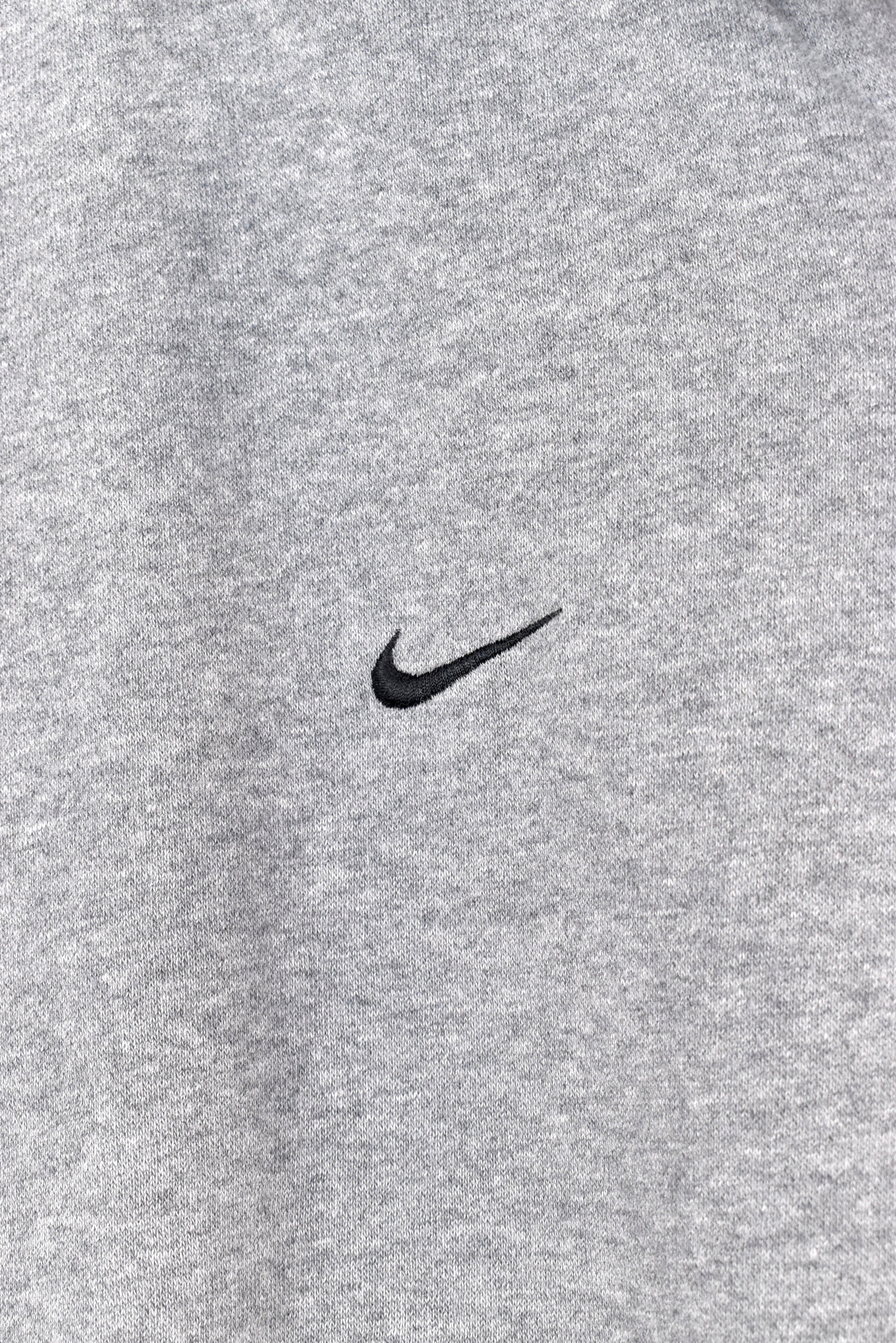 Vintage Nike sweatshirt, grey embroidered 1/4 zip jumper - AU XL NIKE