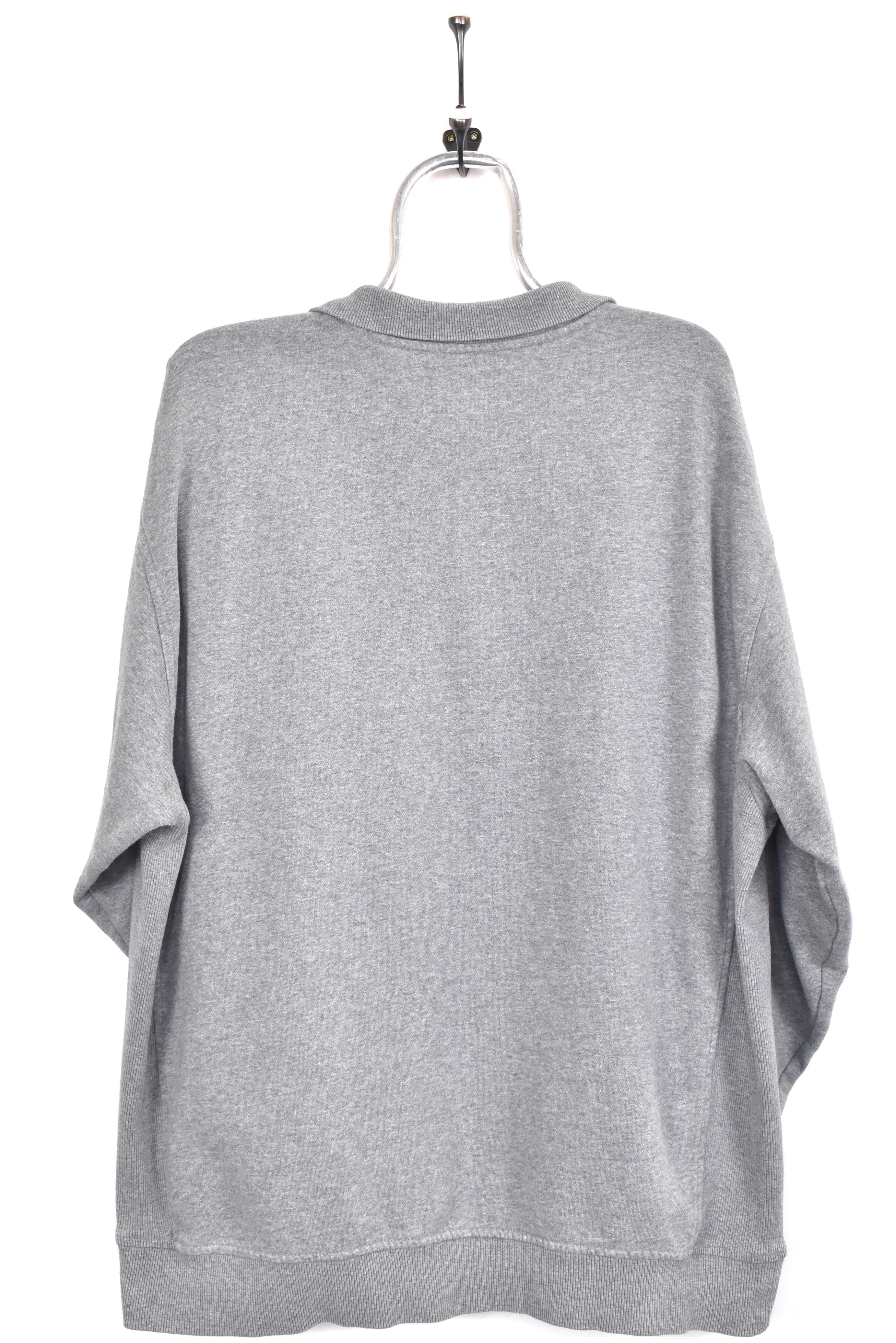 Vintage Nike sweatshirt, grey embroidered 1/4 zip jumper - AU XL NIKE