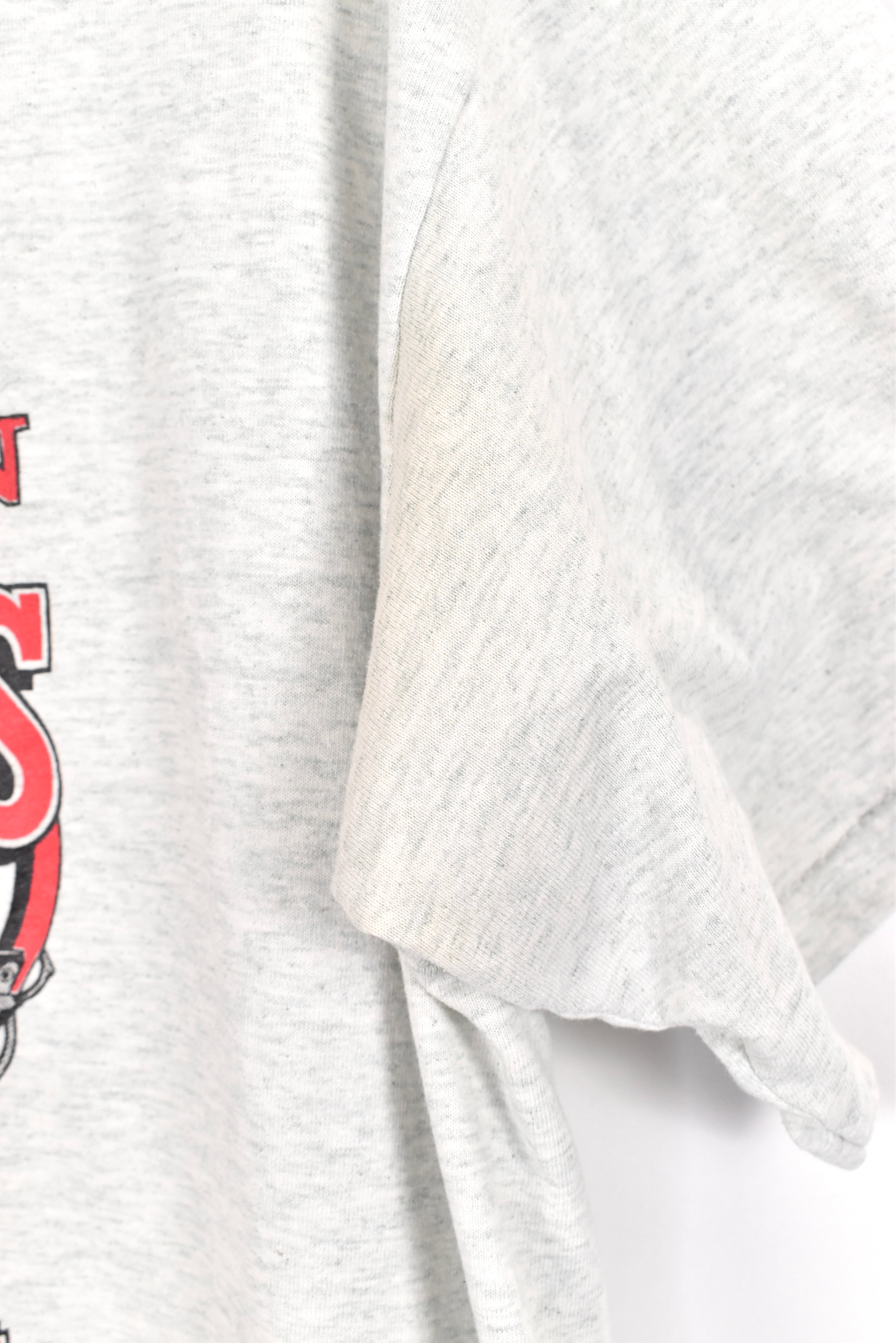 Vintage New Hampton football shirt, 1999 grey graphic tee - AU XL COLLEGE