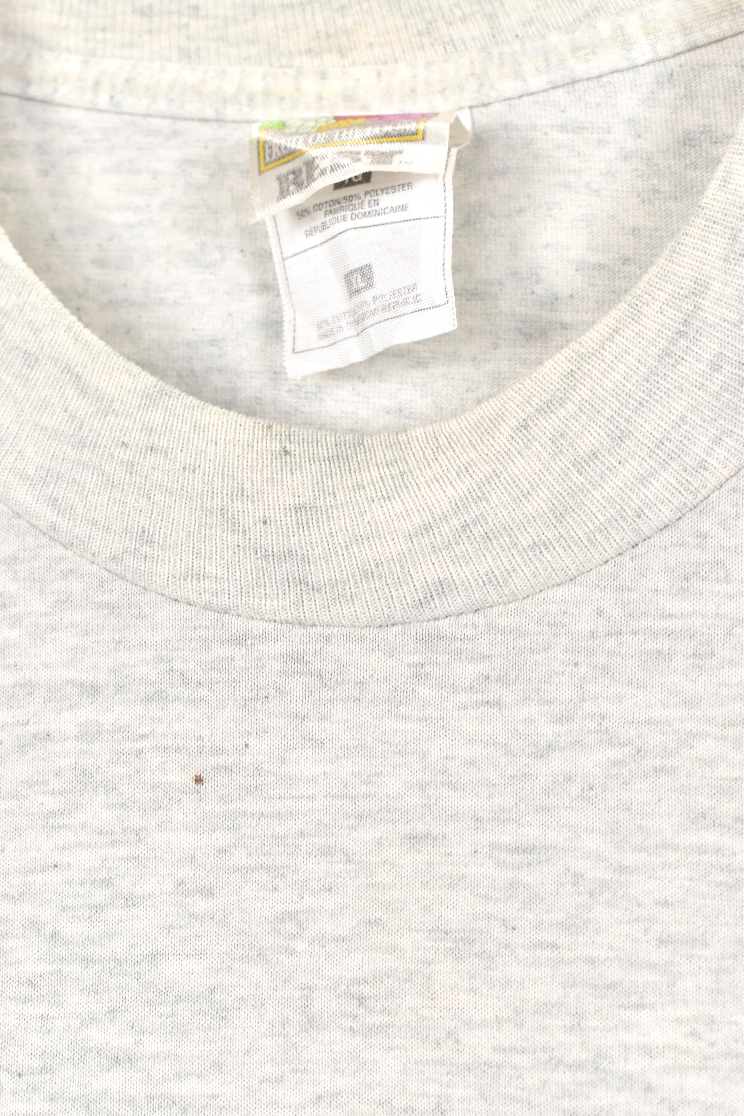 Vintage New Hampton football shirt, 1999 grey graphic tee - AU XL COLLEGE