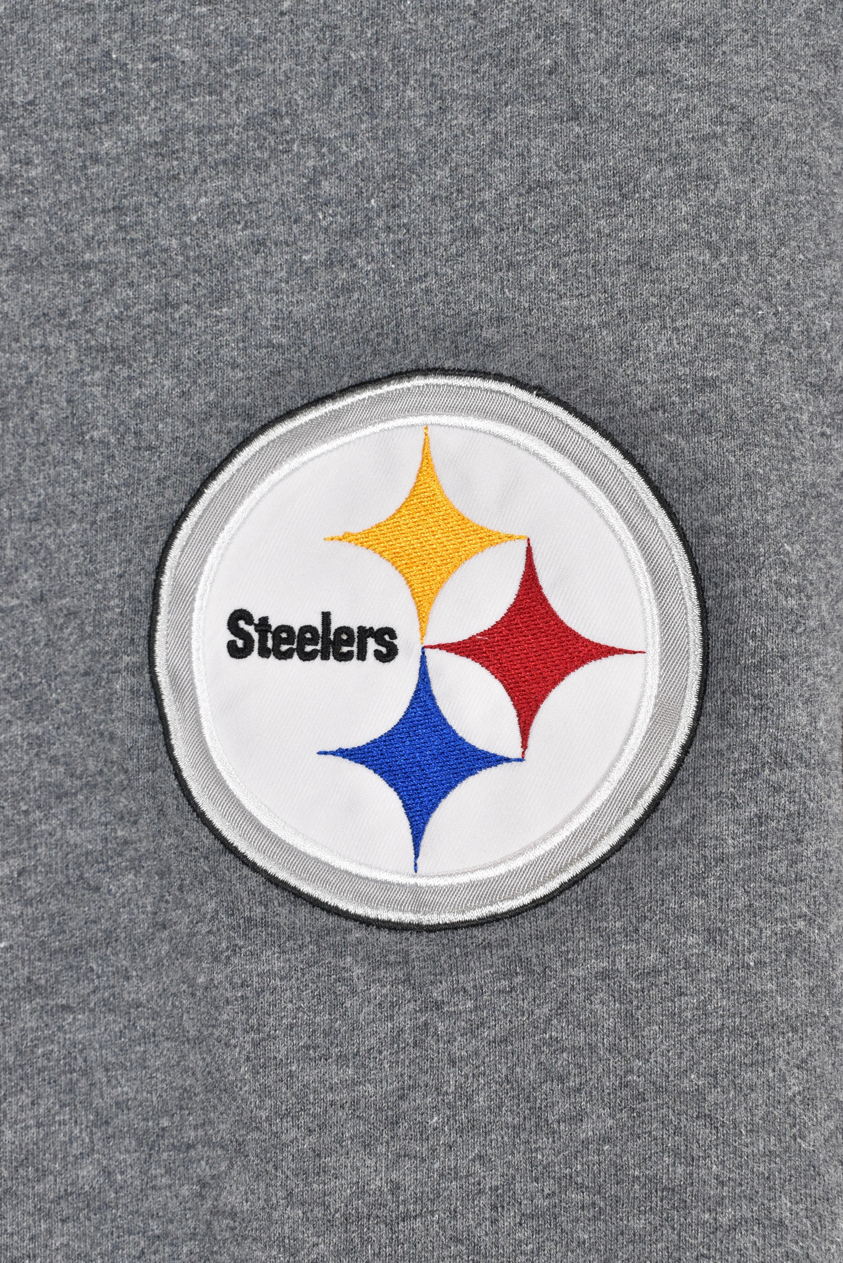 Vintage Pittsburgh Steelers hoodie, NFL grey embroidered heavy sweatshirt - AU XL PRO SPORT
