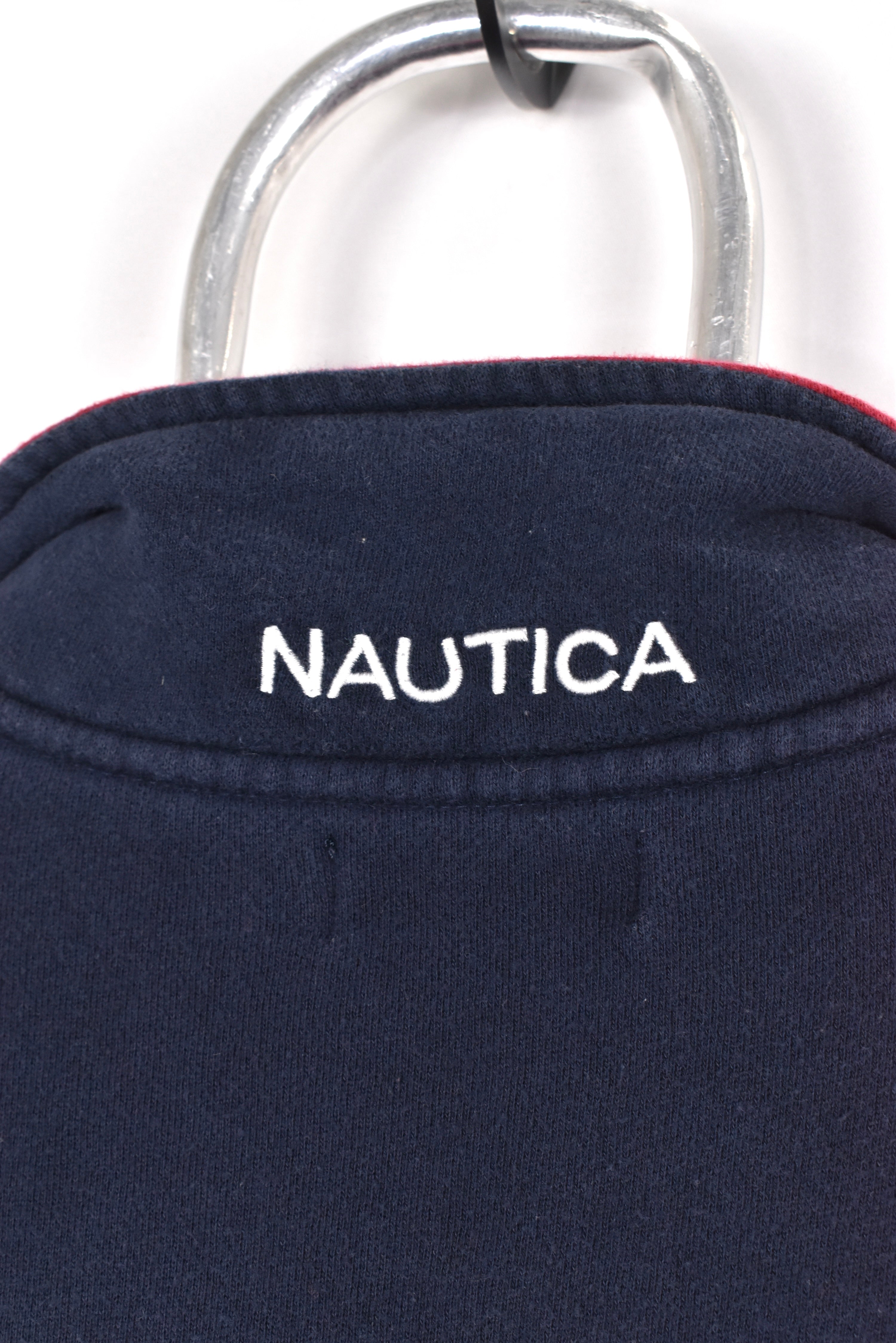 Vintage Nautica sweatshirt, embroidered 1/4 zip jumper - AU XL NAUTICA