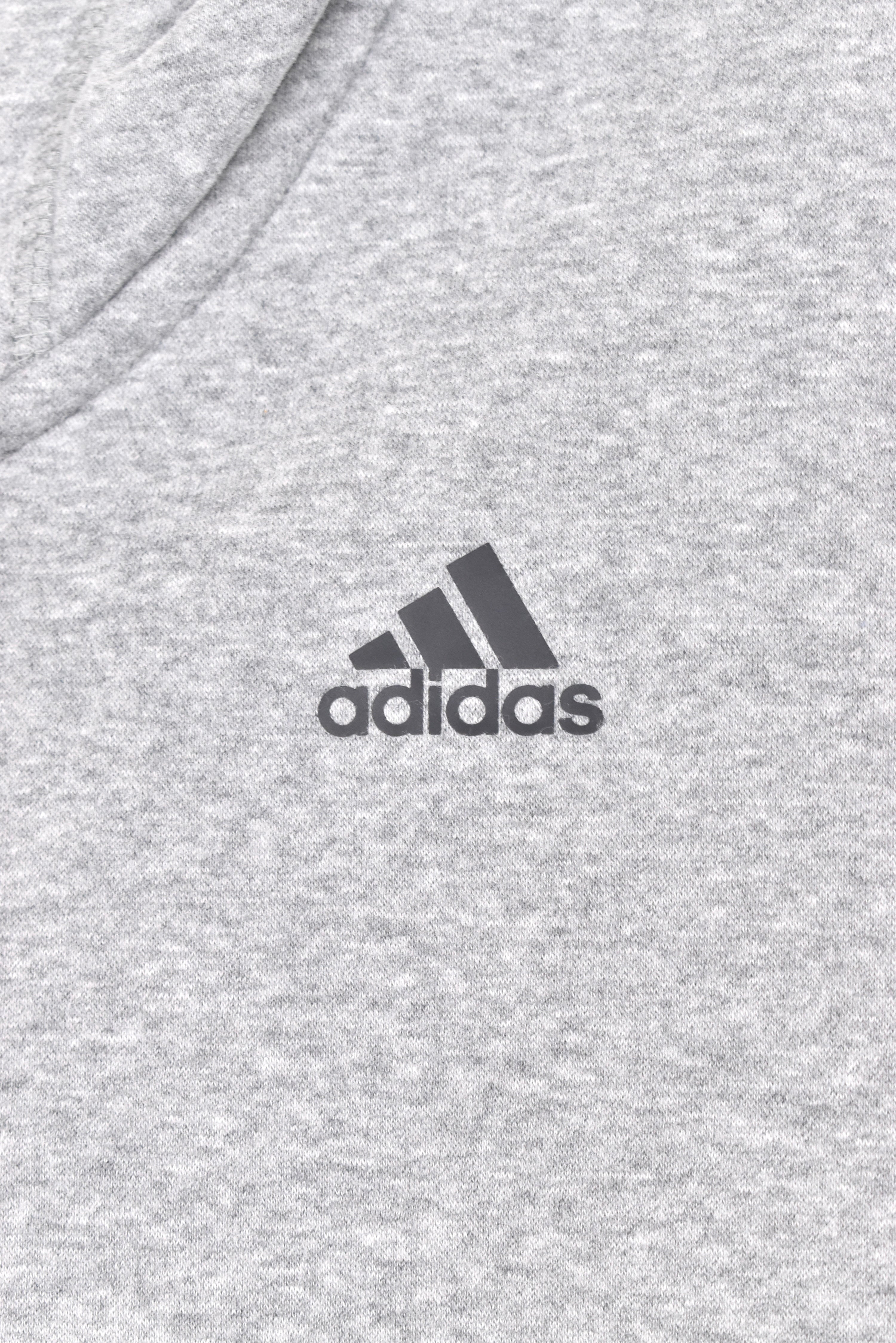 Modern Adidas hoodie, grey graphic sweatshirt - AU Medium ADIDAS