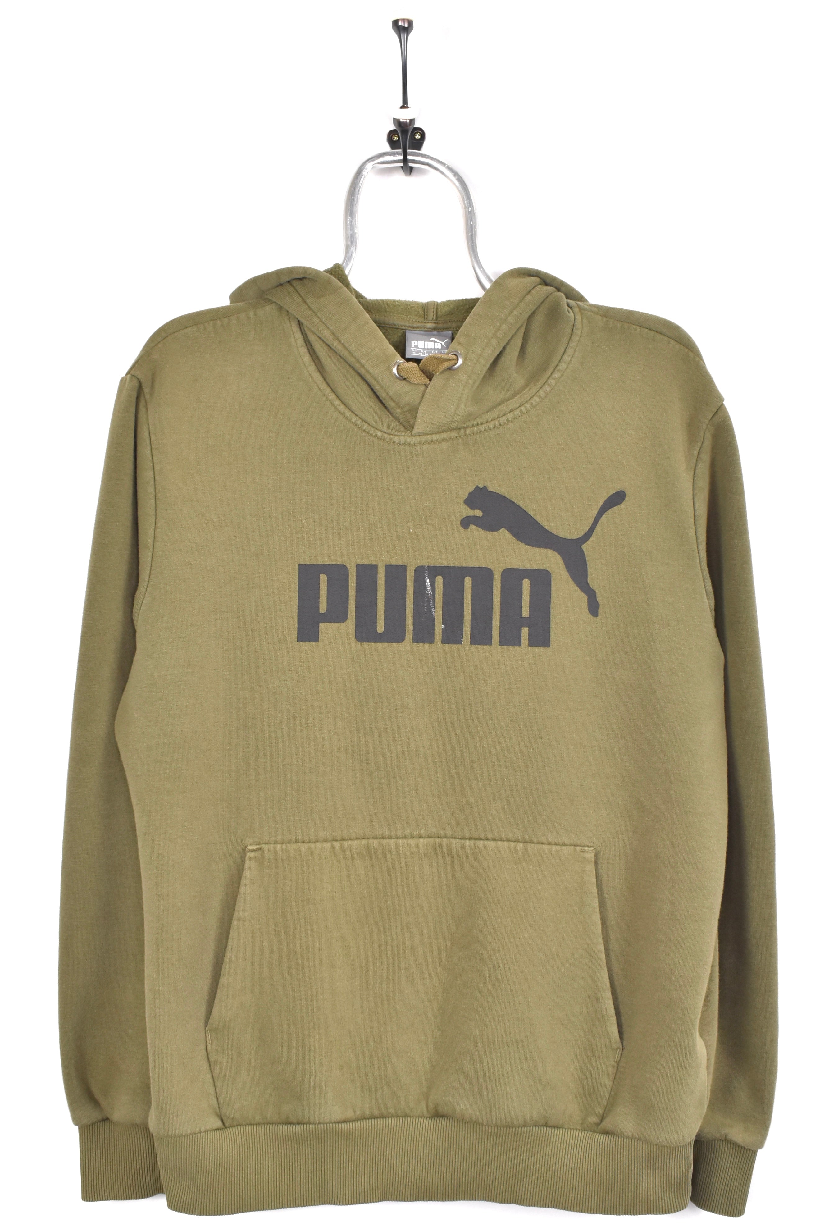 Vintage Puma hoodie, green graphic sweatshirt - AU Medium PUMA