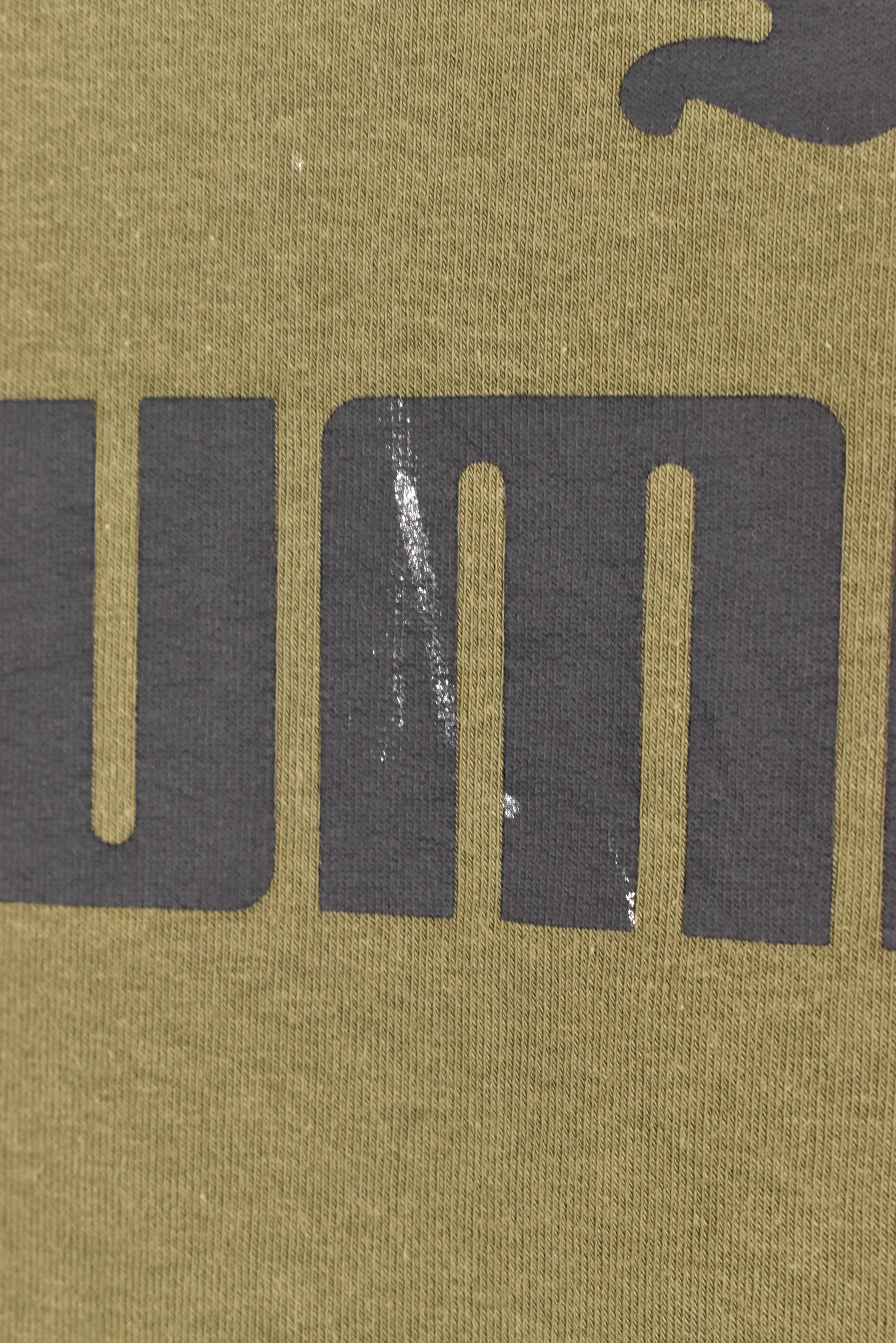 Vintage Puma hoodie, green graphic sweatshirt - AU Medium PUMA