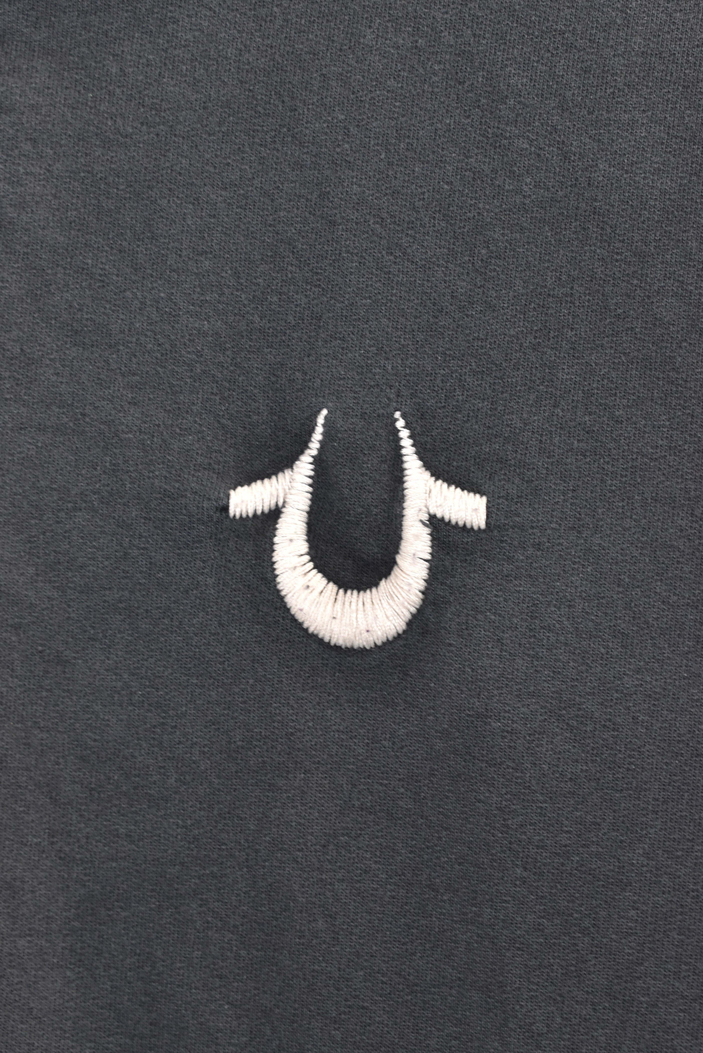 Women's vintage True Religion hoodie, y2k black embroidered sweatshirt - AU XXL OTHER