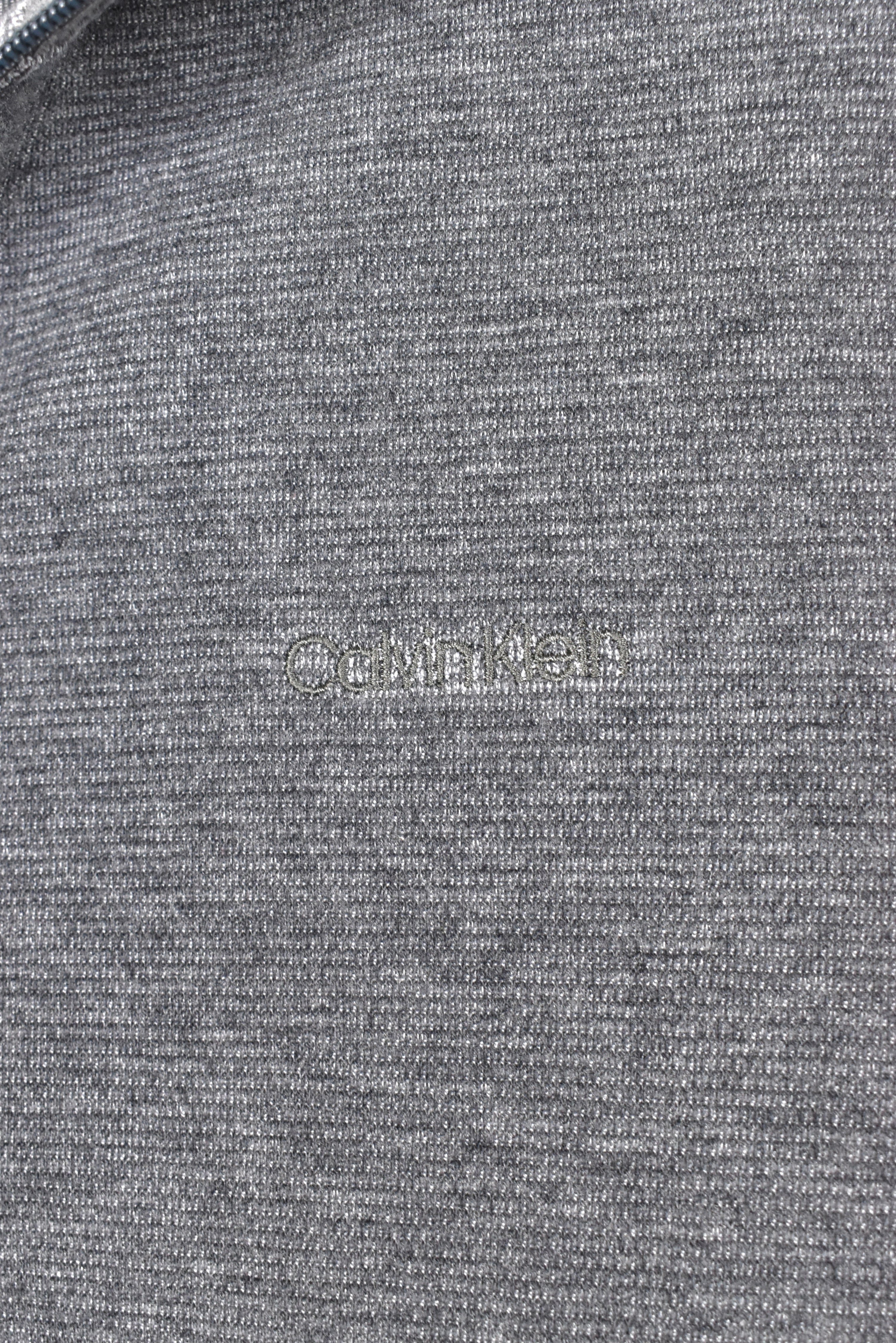 Vintage Calvin Klein jacket, grey embroidered collared jumper - AU Small CALVIN KLEIN