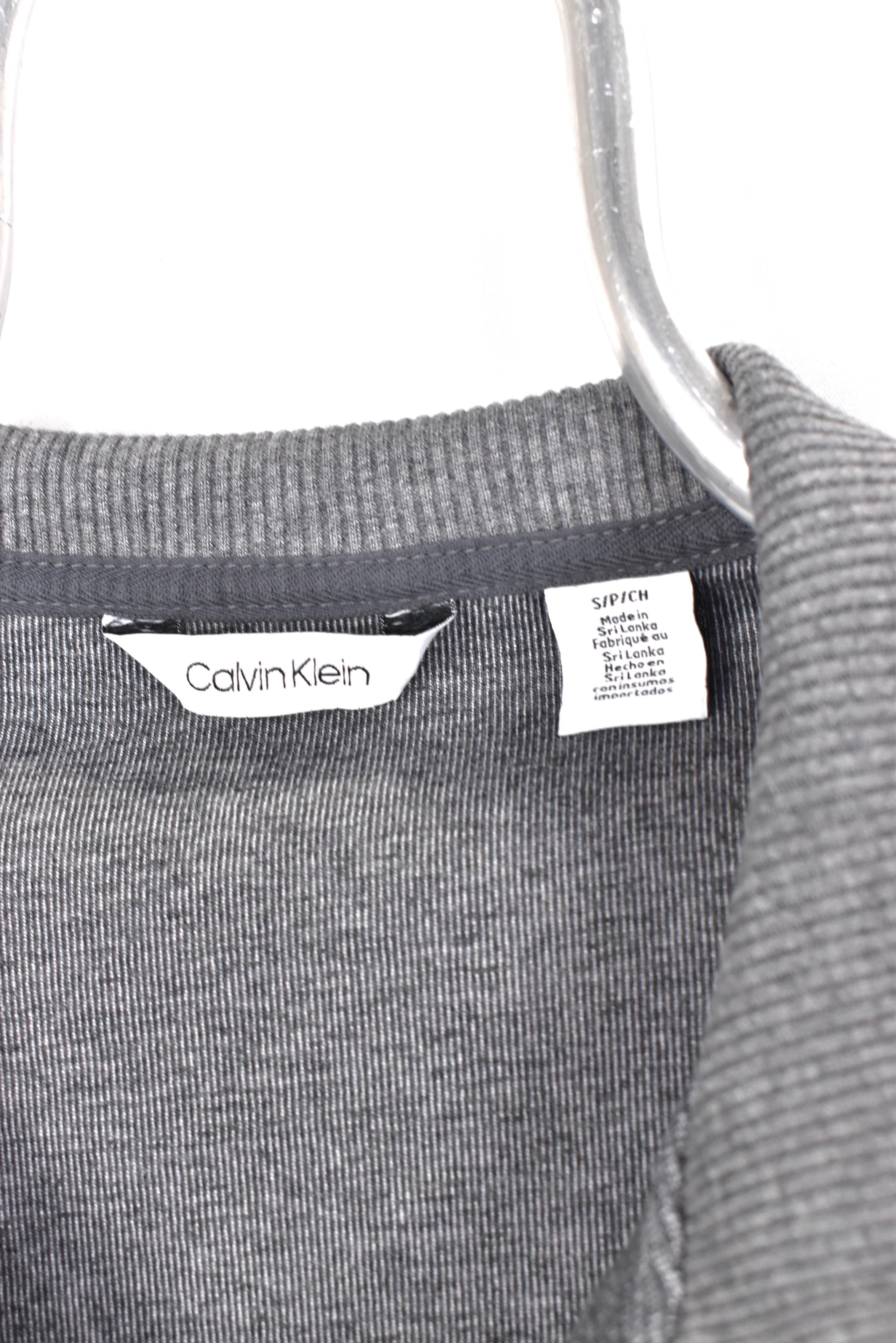 Vintage Calvin Klein jacket, grey embroidered collared jumper - AU Small CALVIN KLEIN
