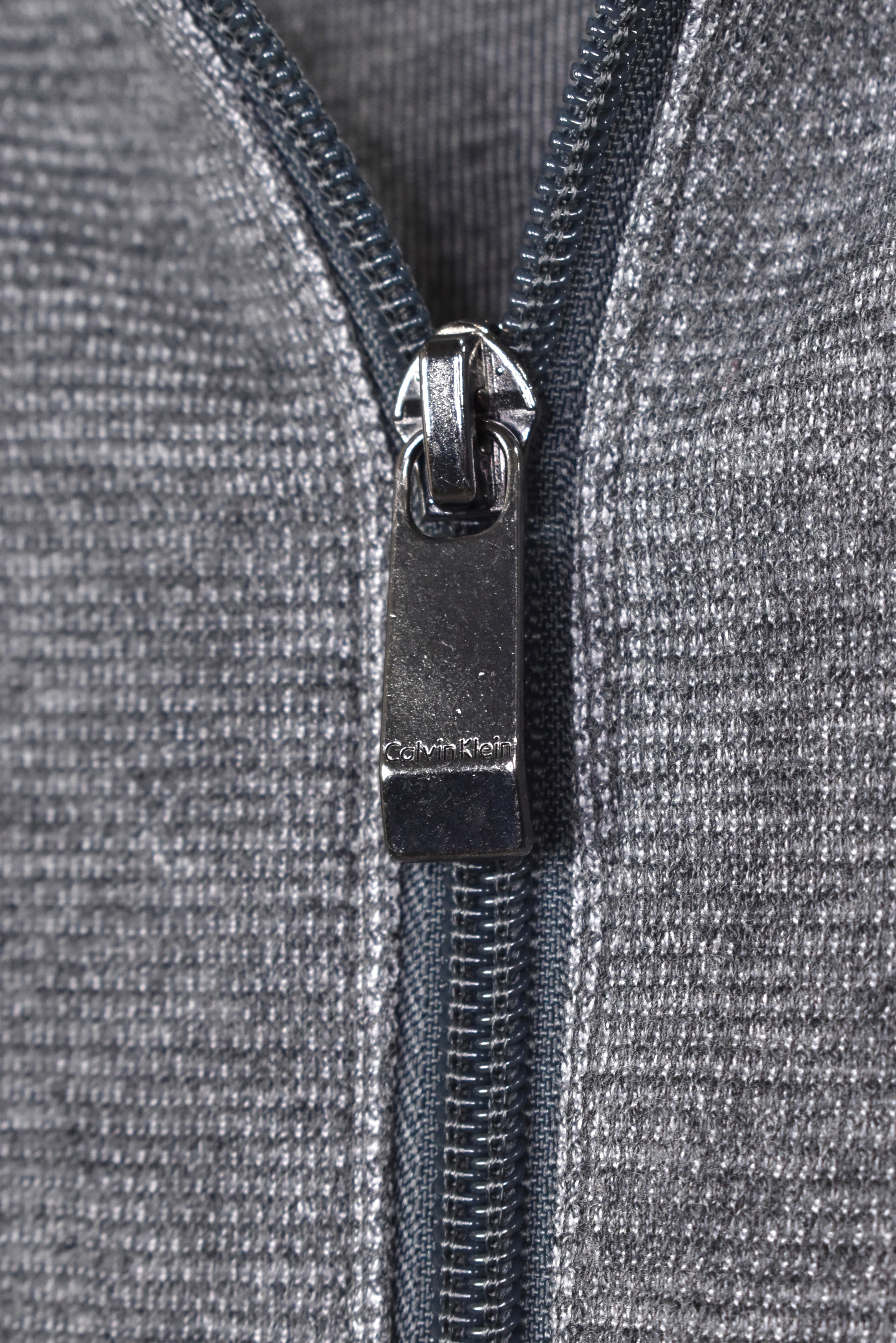 Vintage Calvin Klein jacket, grey embroidered collared jumper - AU Small CALVIN KLEIN