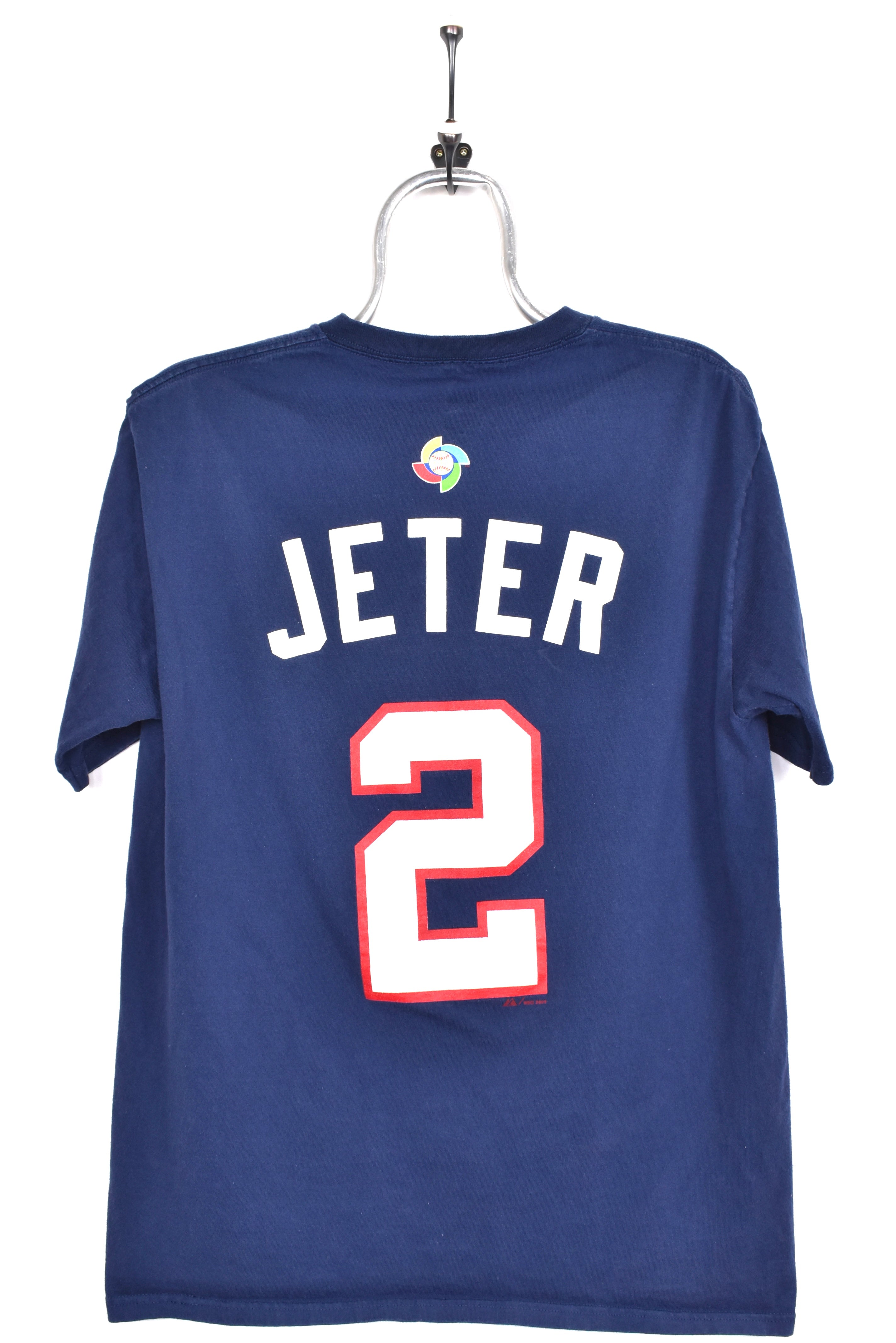 Vintage MLB shirt, USA Jeter navy blue graphic tee - AU Medium PRO SPORT
