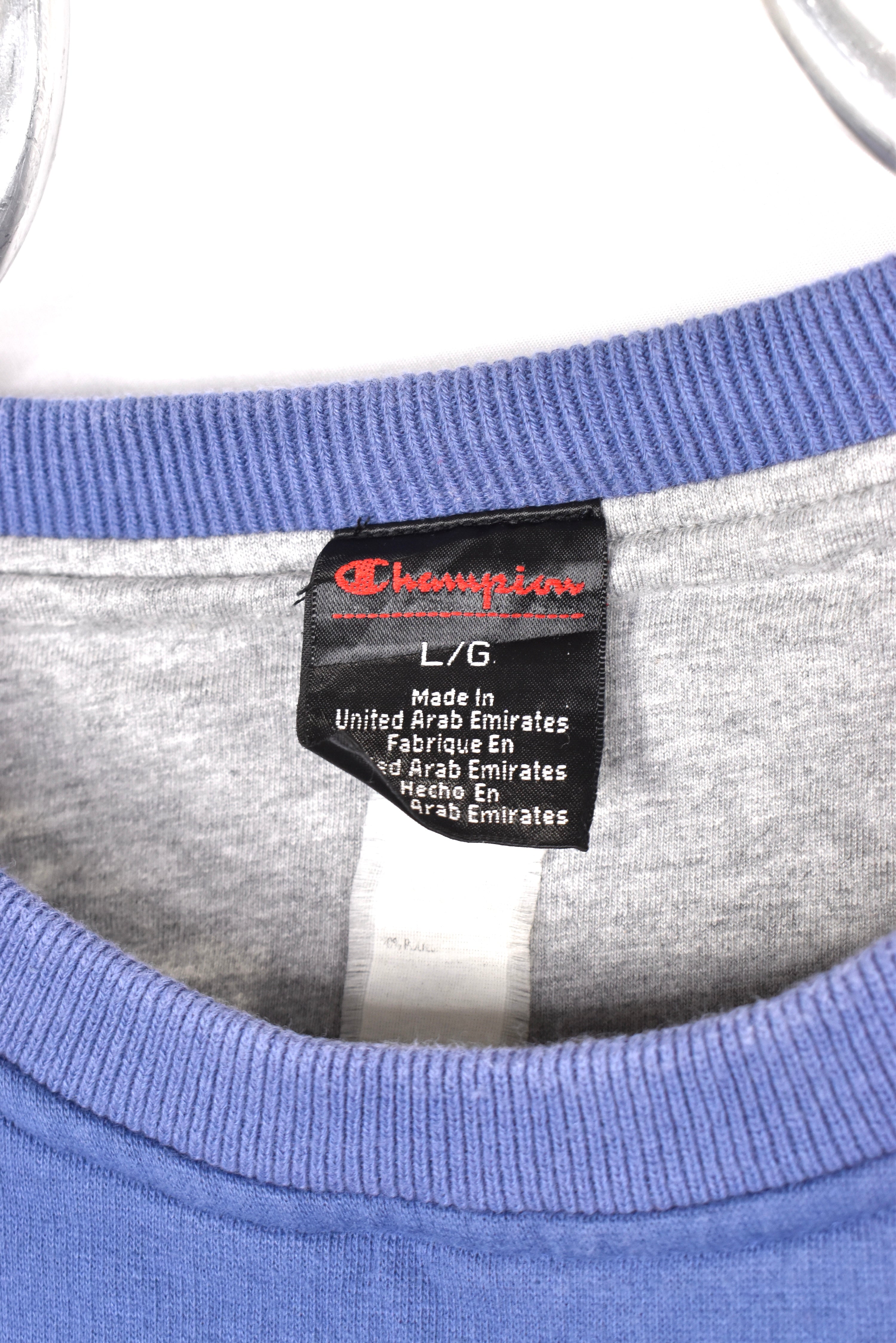 Women's vintage Champion sweatshirt, blue embroidered crewneck - AU Large CHAMPION