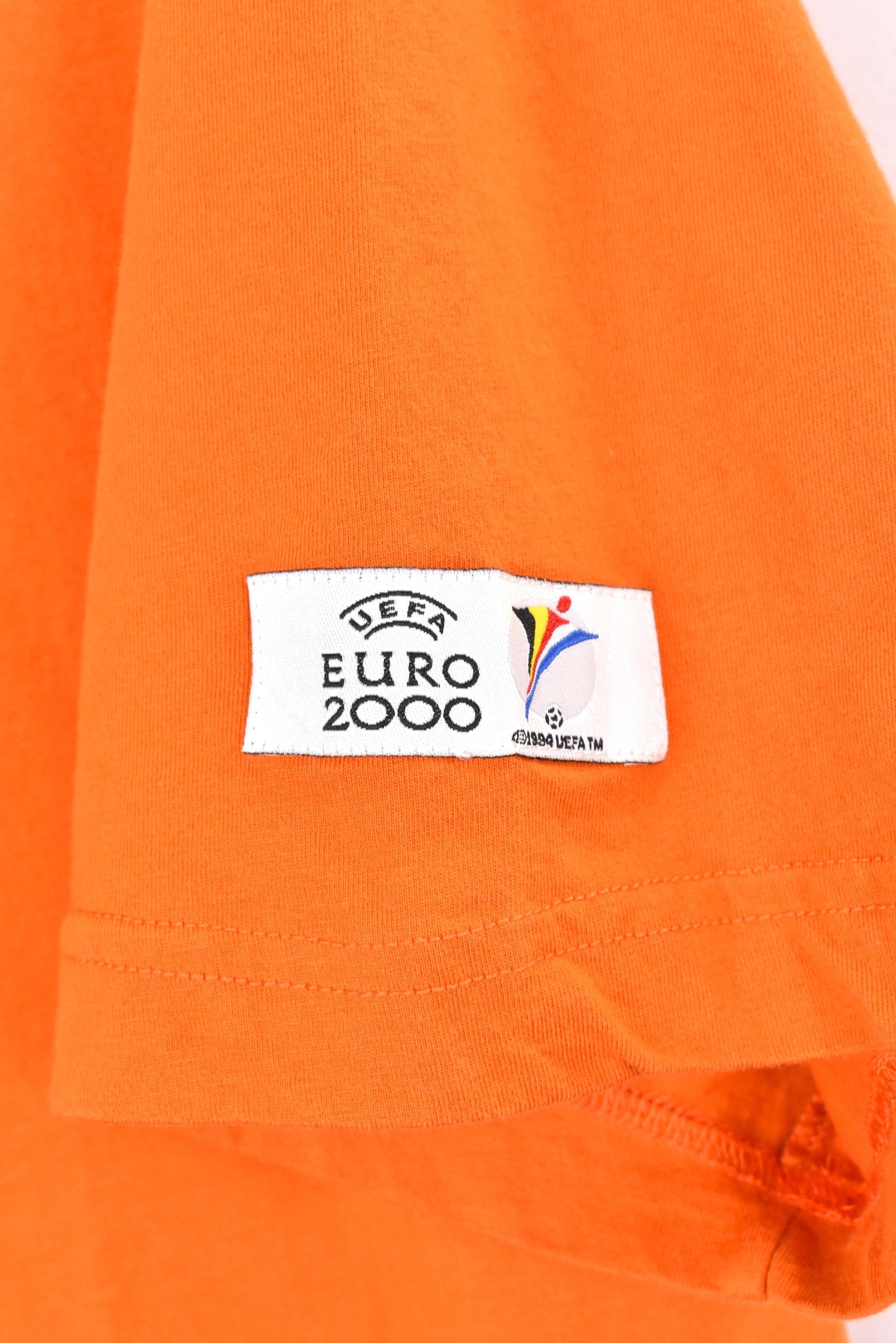 Vintage UEFA Euro 2000 shirt, orange graphic tee - AU Large PRO SPORT