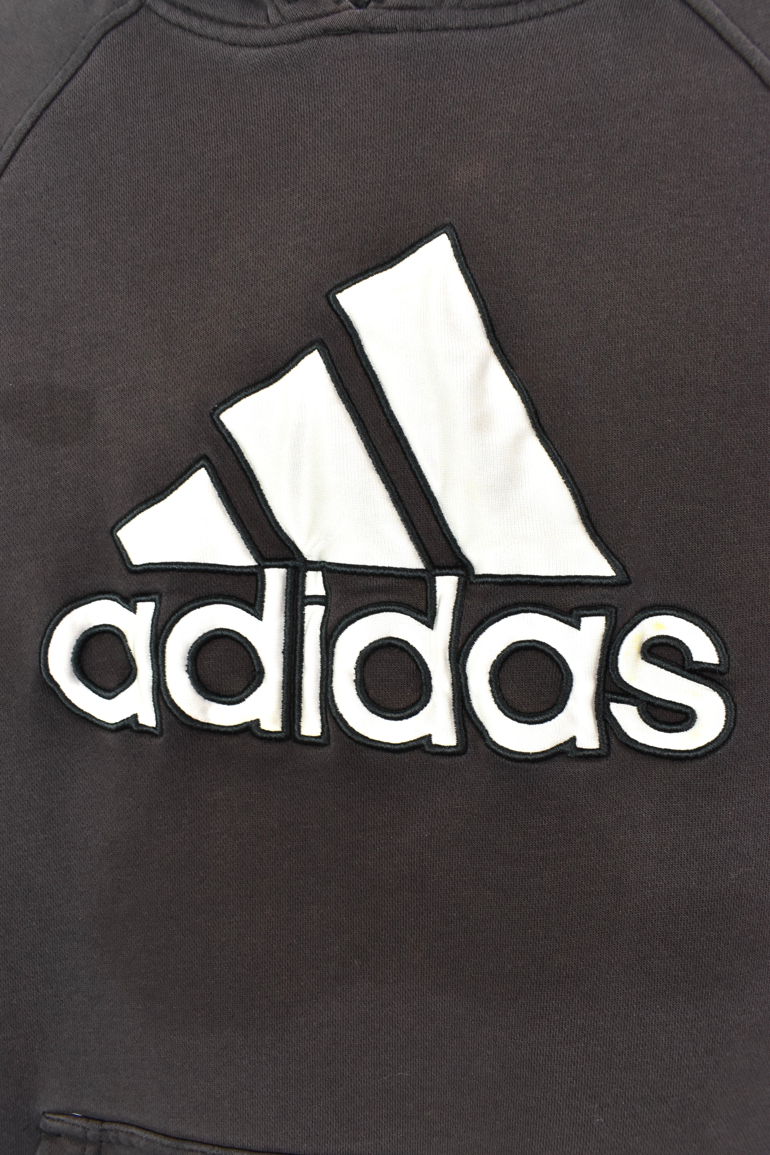 VINTAGE ADIDAS EMBROIDERED BROWN HOODIE | SMALL ADIDAS