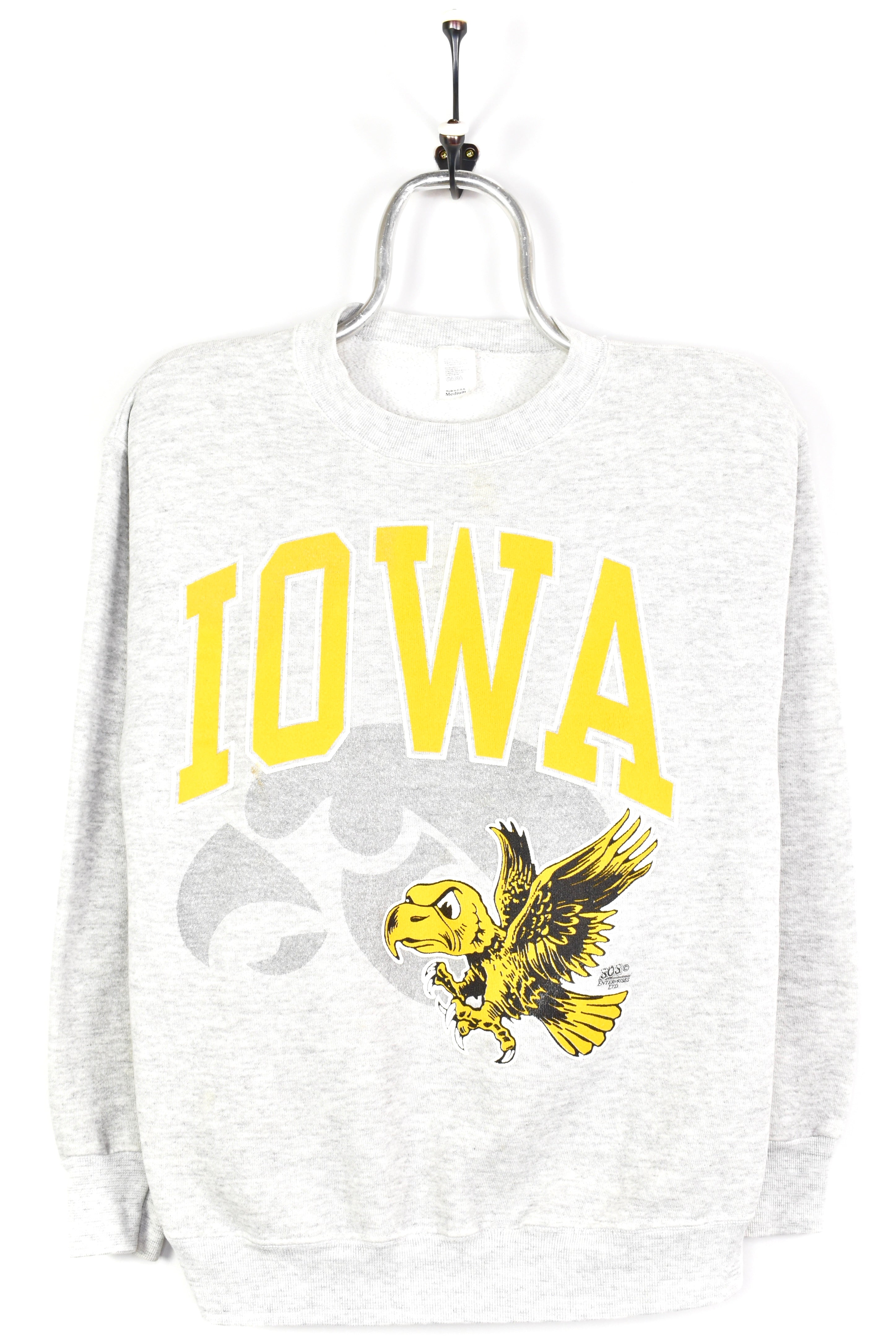 VINTAGE IOWA UNIVERSITY GREY SWEATSHIRT | MEDIUM COLLEGE