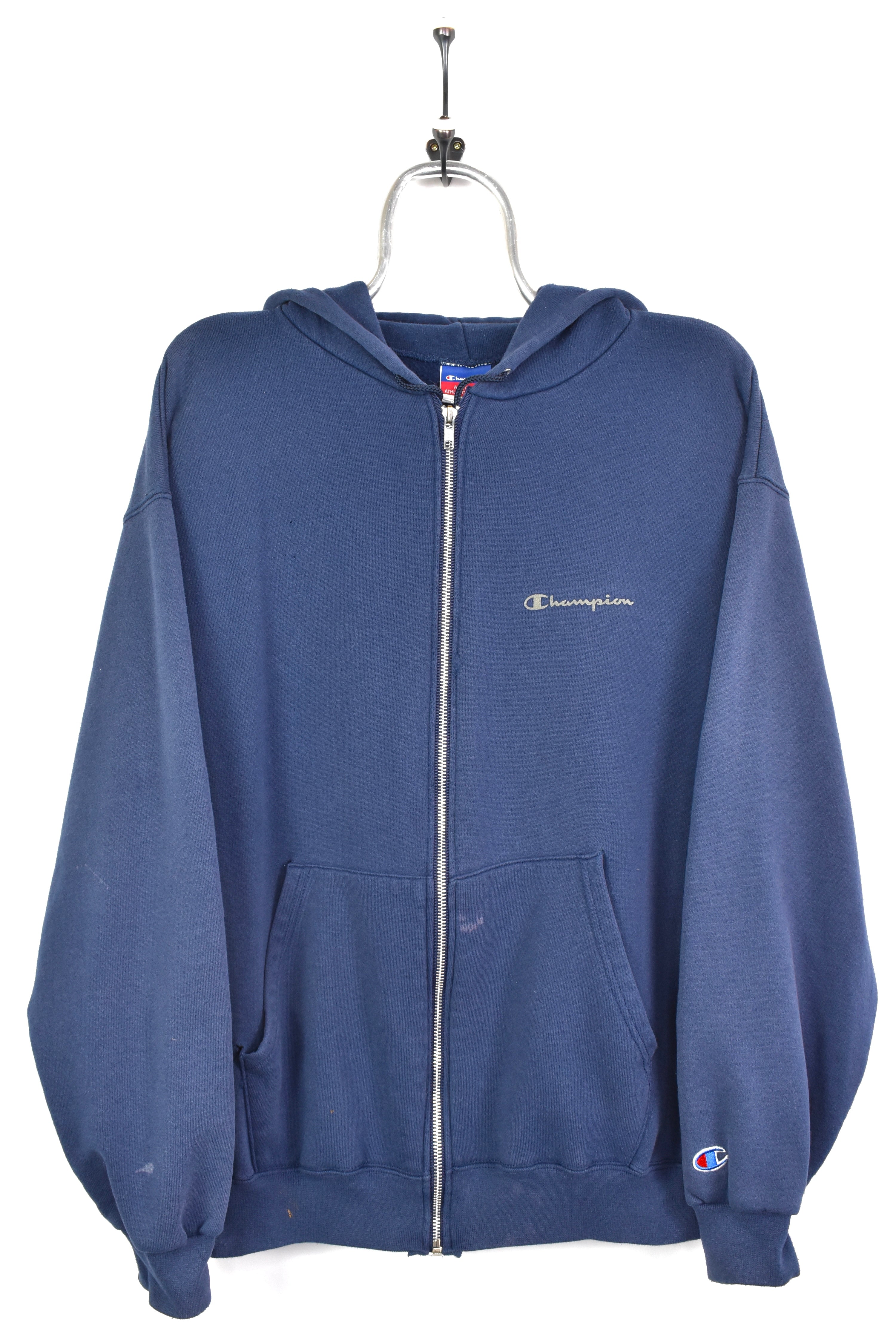 VINTAGE CHAMPION NAVY HOODIE | LARGE CHAMPION