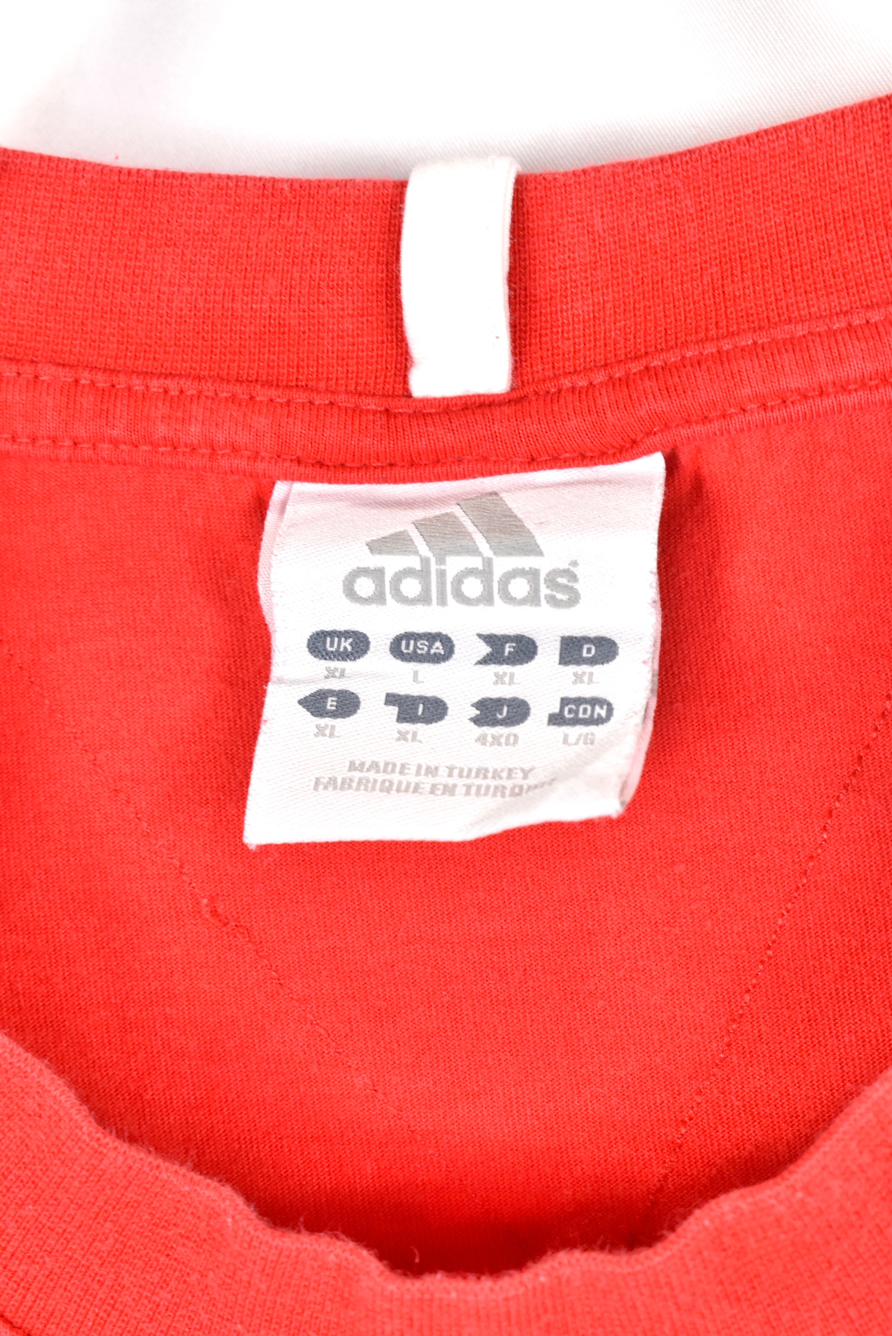 Vintage Adidas shirt, red embroidered tee - AU L ADIDAS