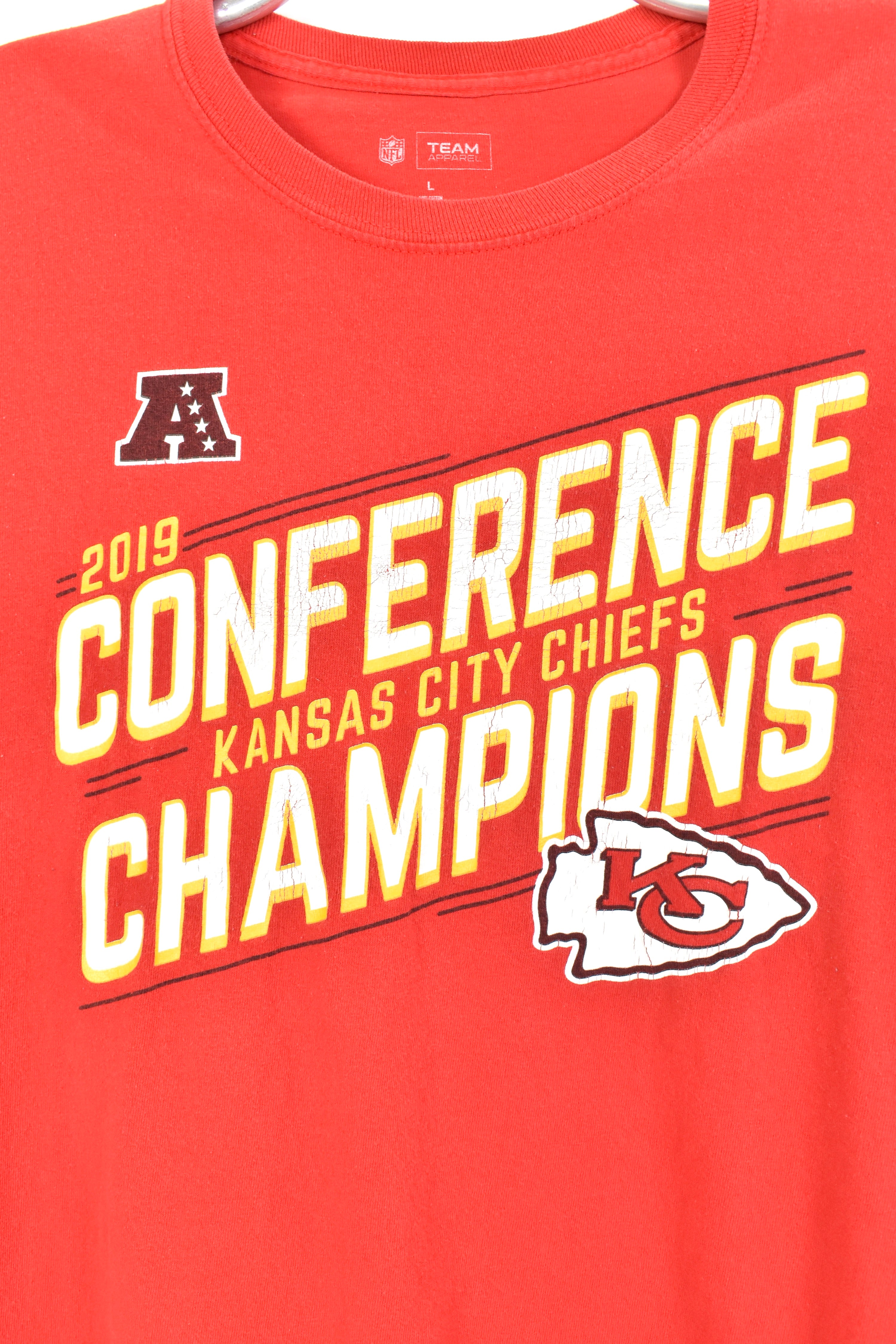 Modern Kansas City Chiefs shirt, 2019 long sleeve graphic tee - medium, red PRO SPORT