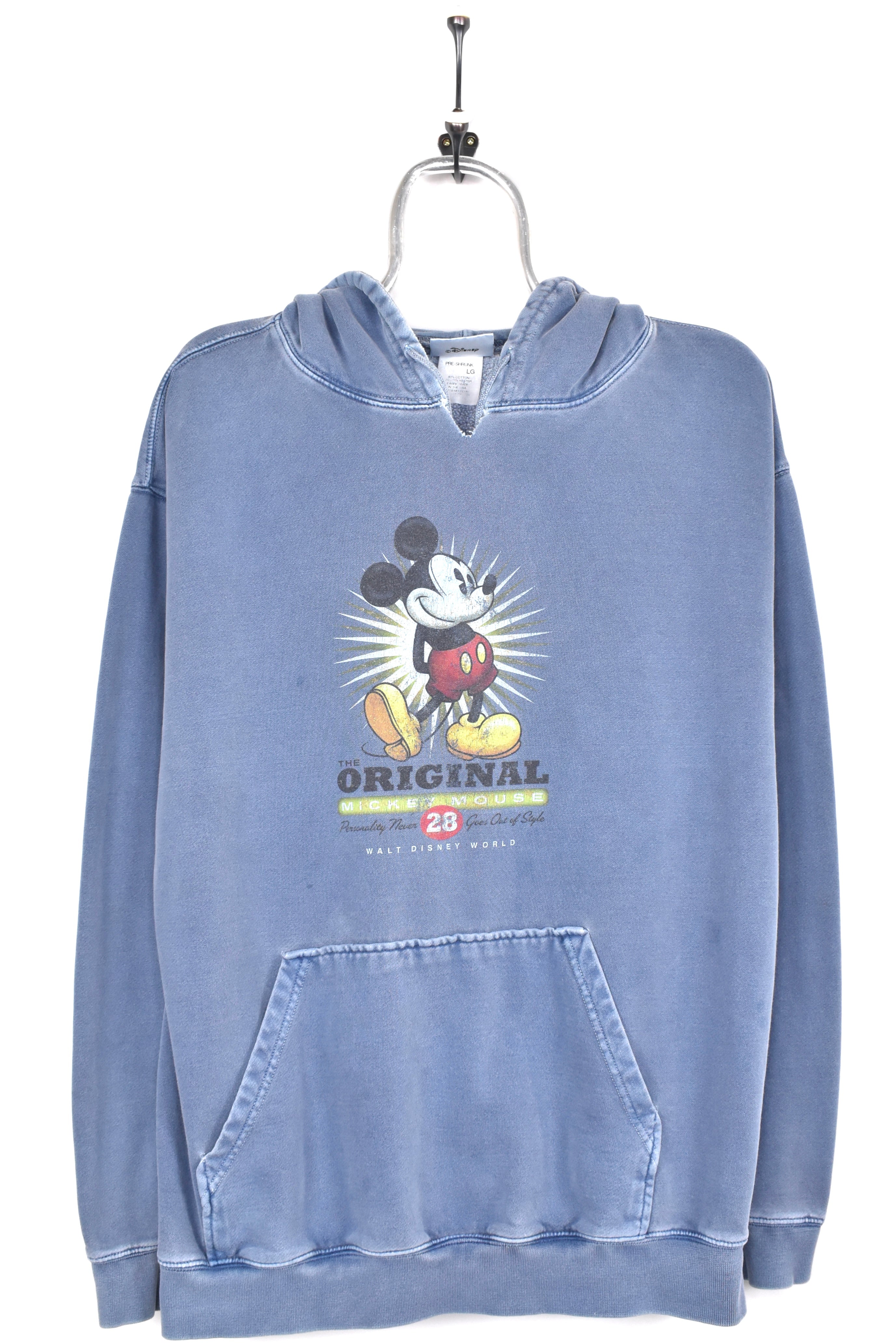 Vintage Mickey Mouse hoodie, long sleeve blue graphic sweatshirt - AU L DISNEY / CARTOON