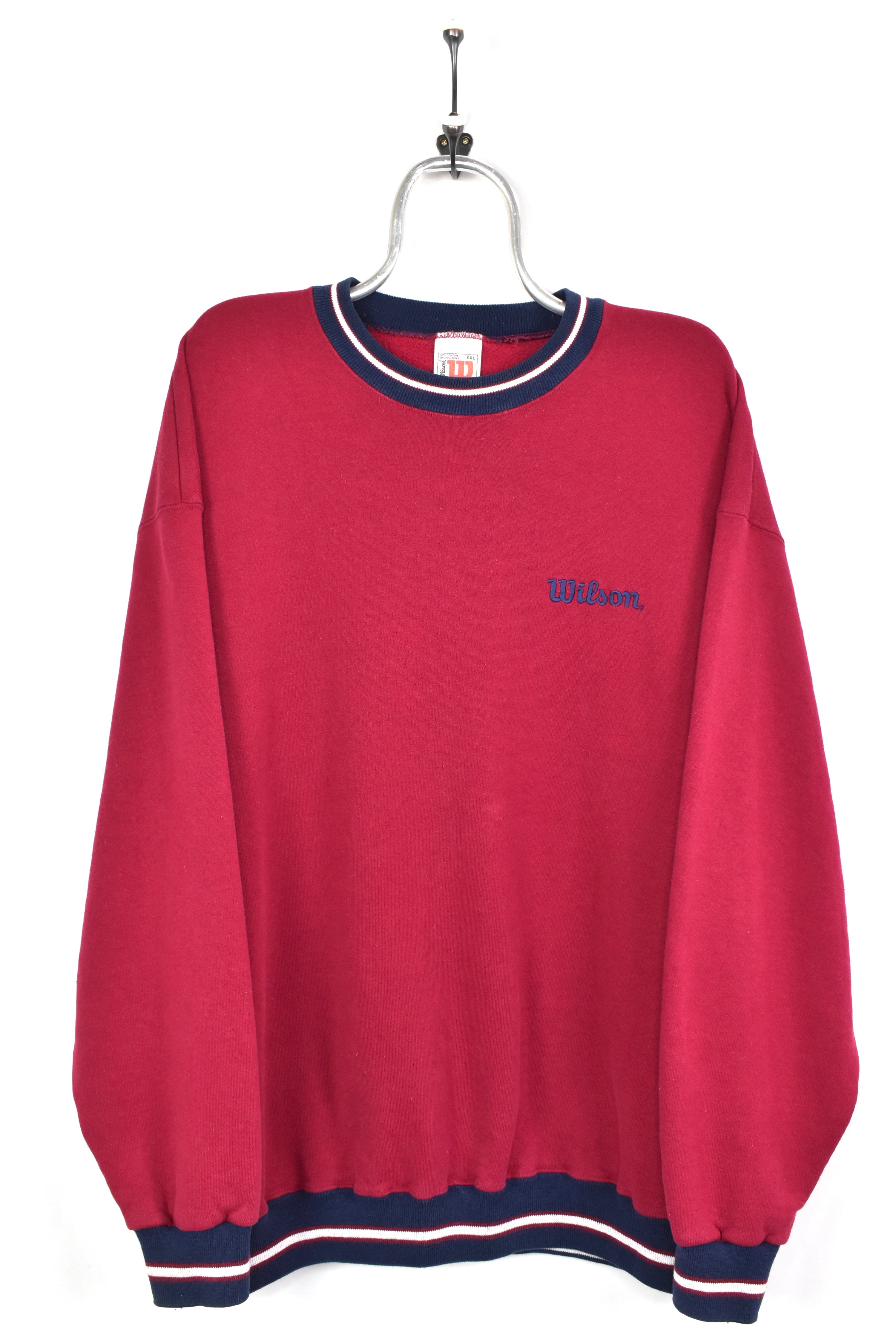 VINTAGE WILSON EMBROIDERED RED SWEATSHIRT | XXL WILSON