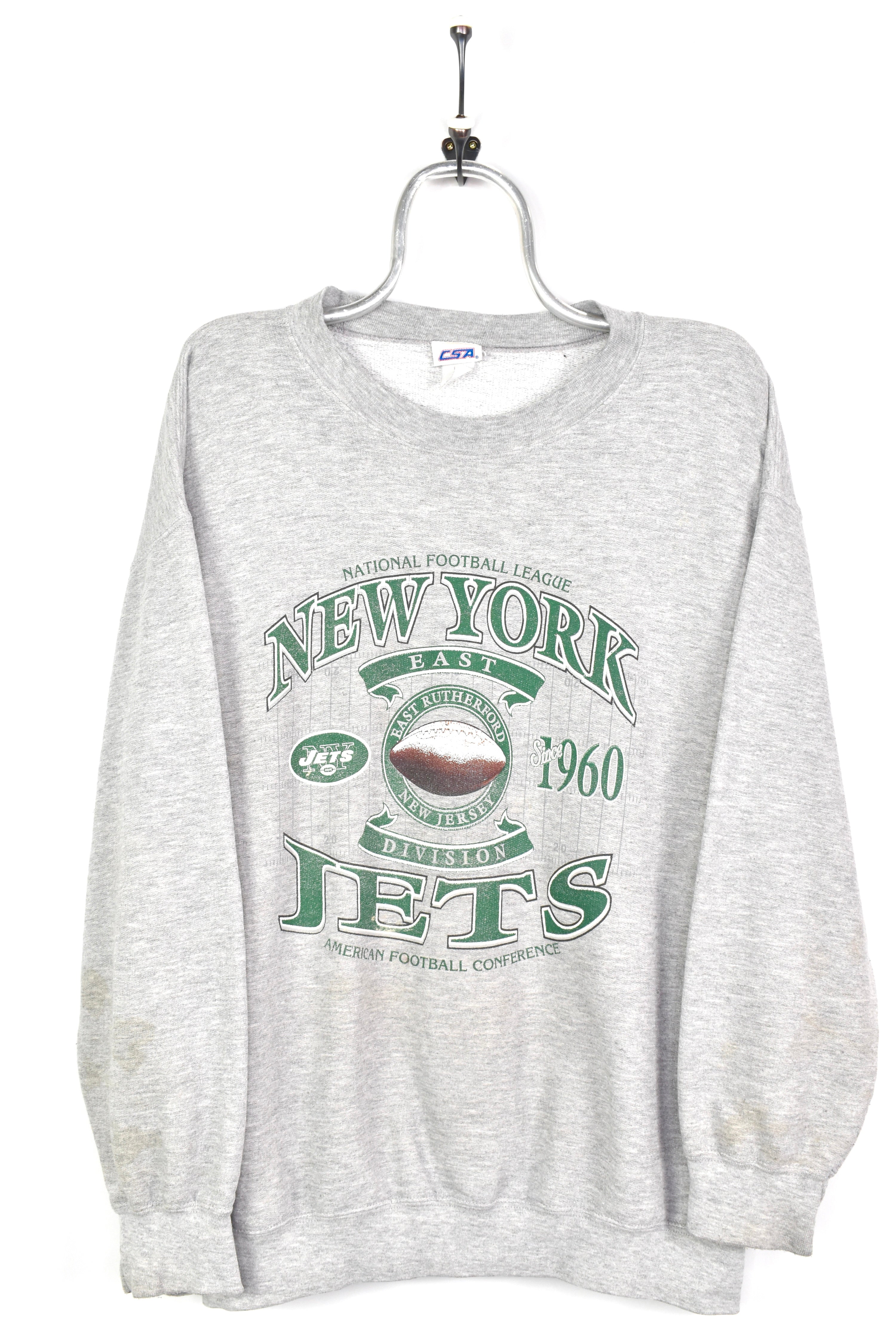 VINTAGE NFL NEW YORK JETS GREY SWEATSHIRT | XL PRO SPORT