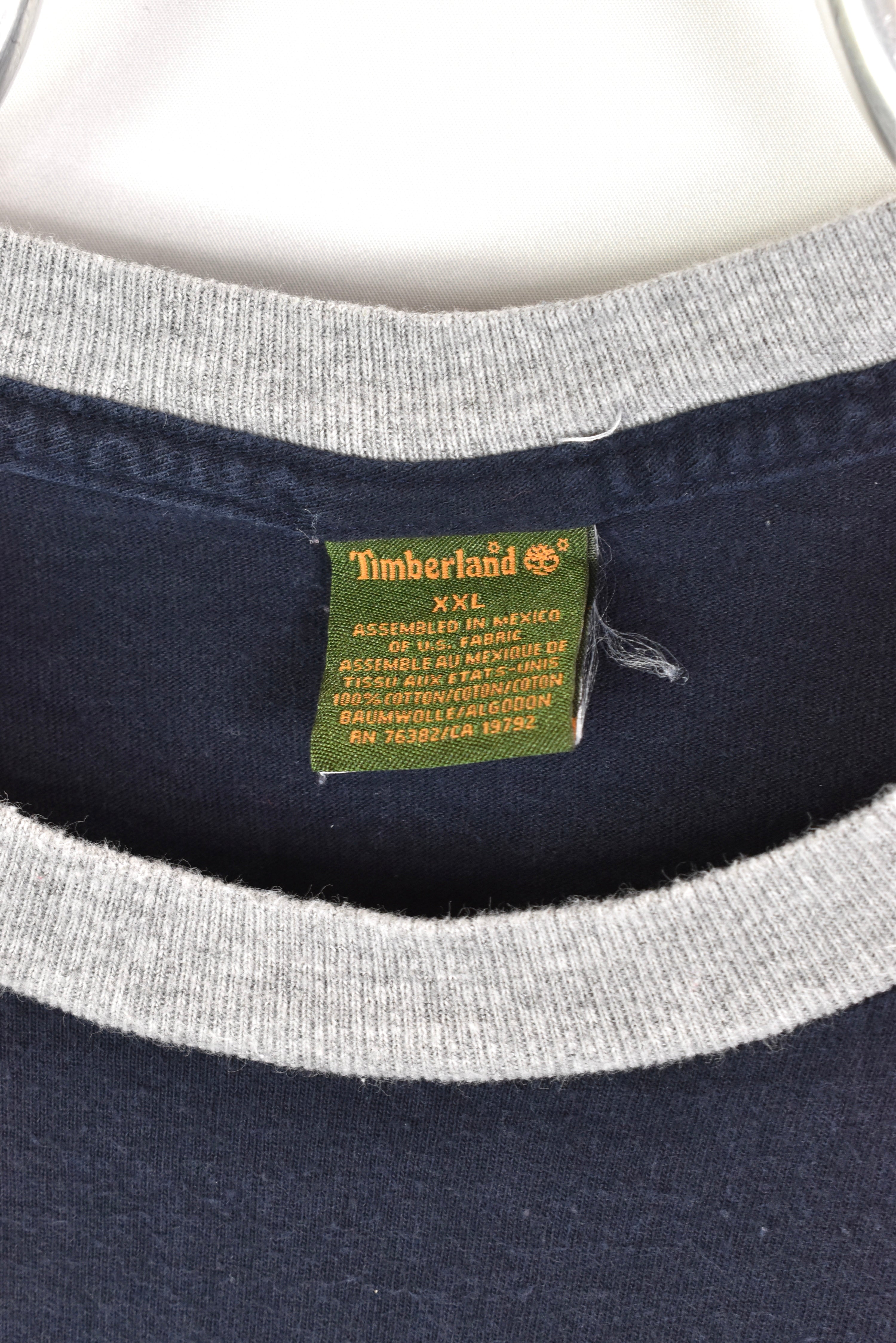 Vintage Timberland shirt, short sleeve graphic tee - XXL, navy blue TIMBERLAND