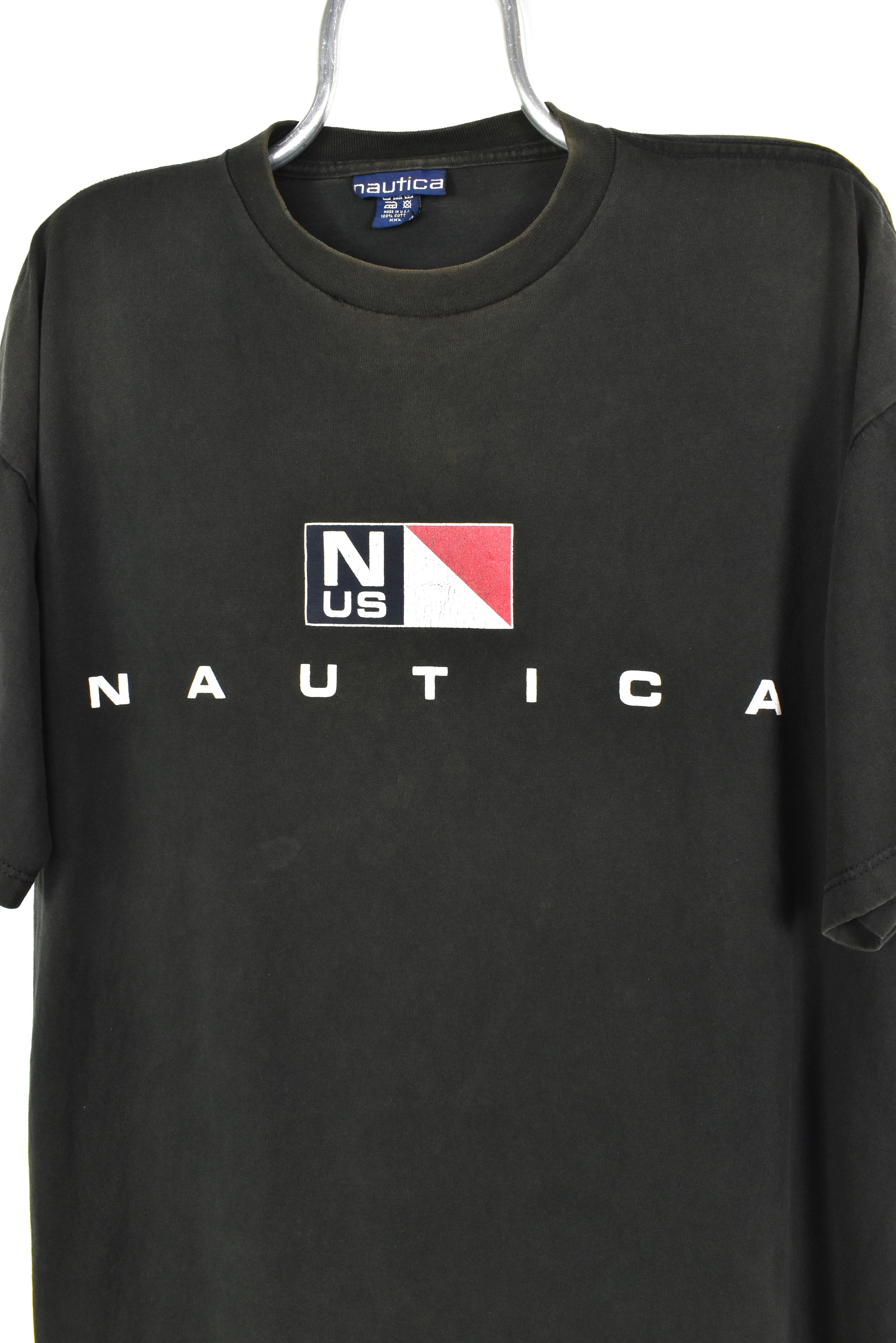 VINTAGE NAUTICA BLACK T-SHIRT | XXL NAUTICA