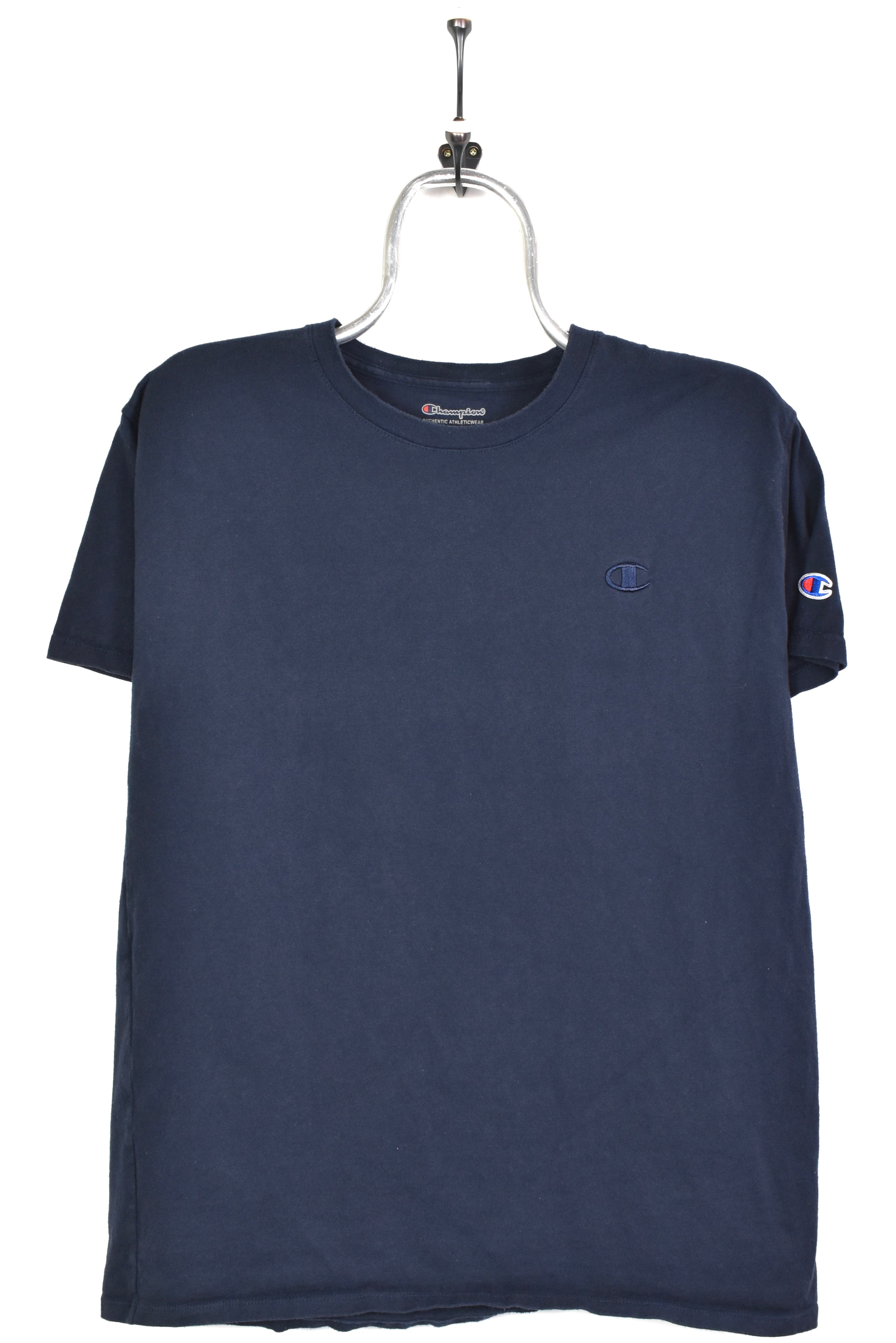 Modern Champion shirt, short sleeve embroidered tee - medium, navy blue CHAMPION